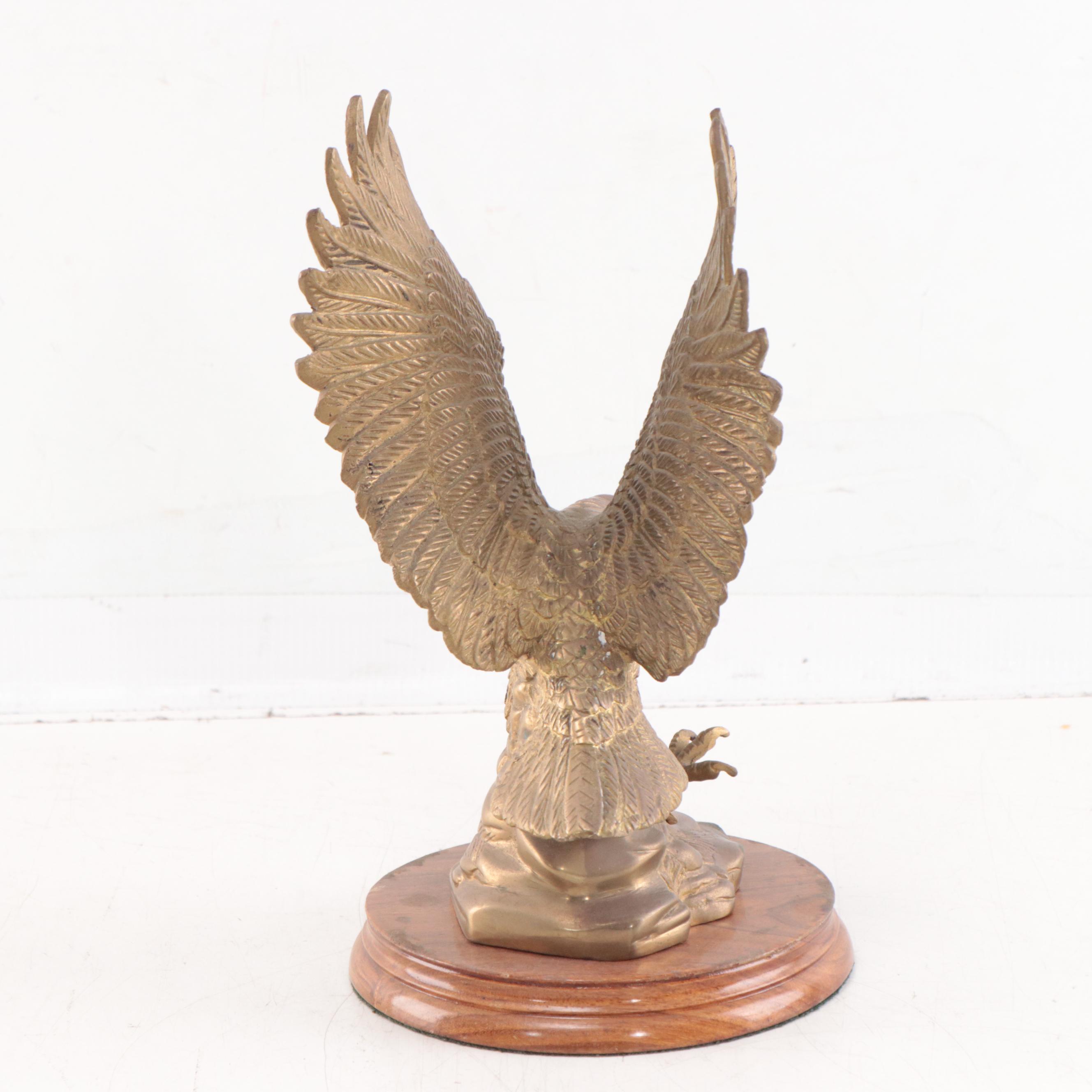 Brass Eagle Figurine, Mid to Late 20th Century