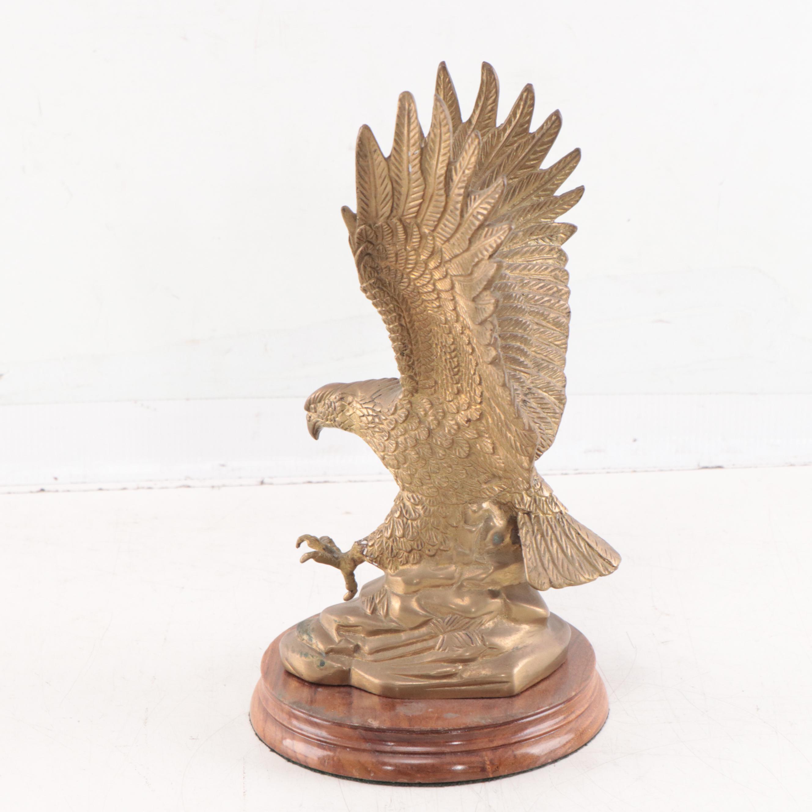Brass Eagle Figurine, Mid to Late 20th Century
