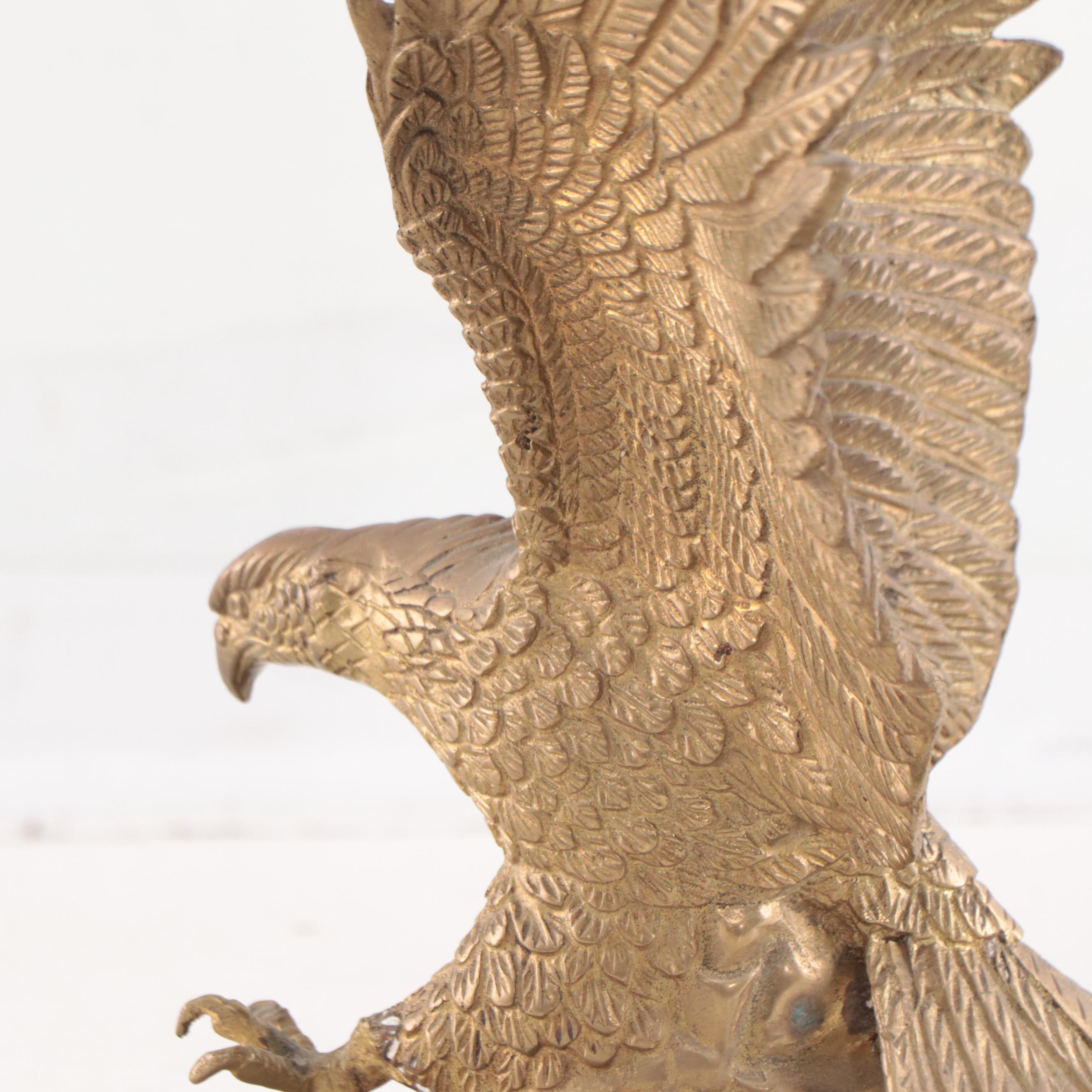Brass Eagle Figurine, Mid to Late 20th Century
