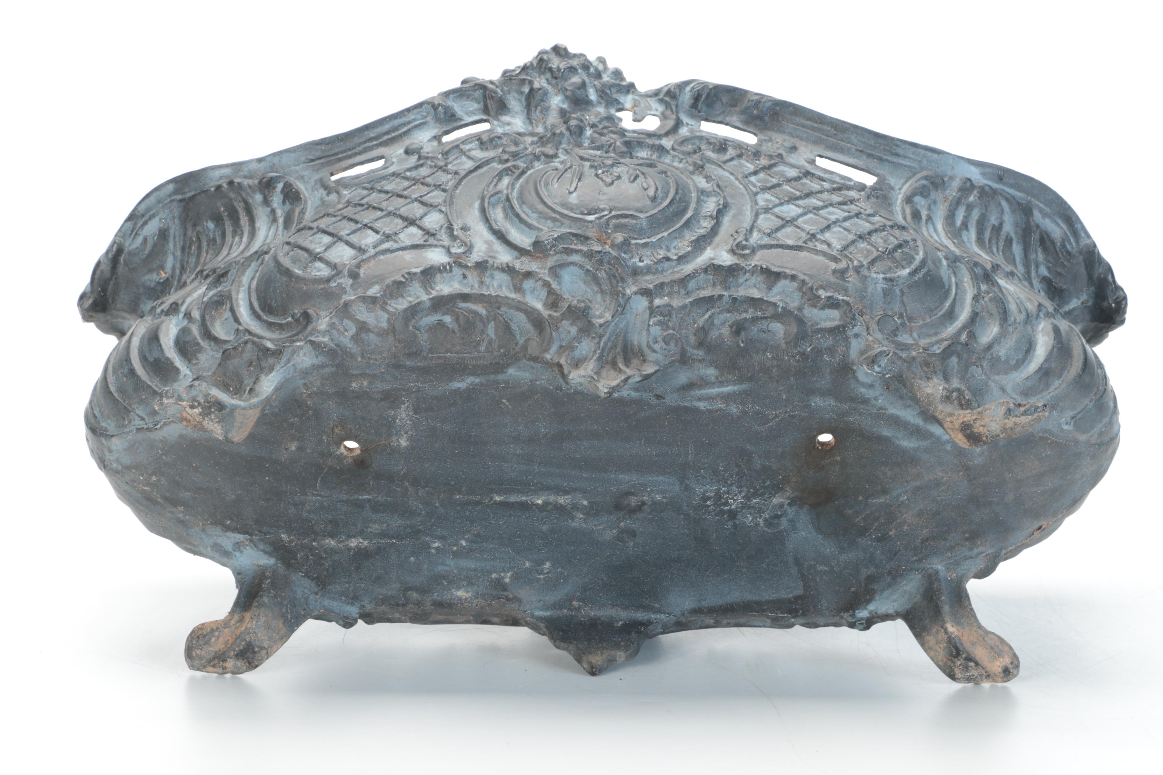 Neoclassical Style Cast Metal Low Planter