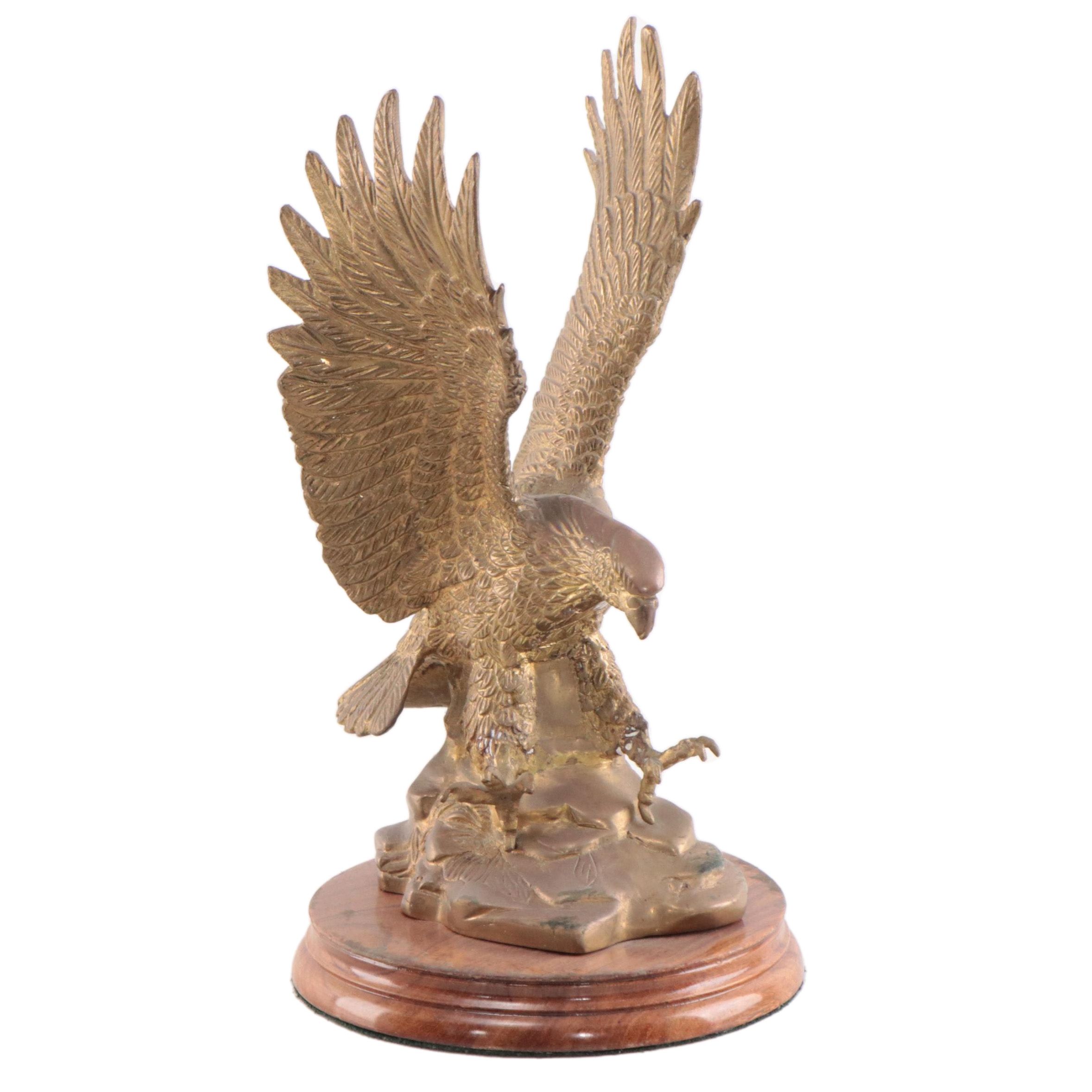 Brass Eagle Figurine, Mid to Late 20th Century
