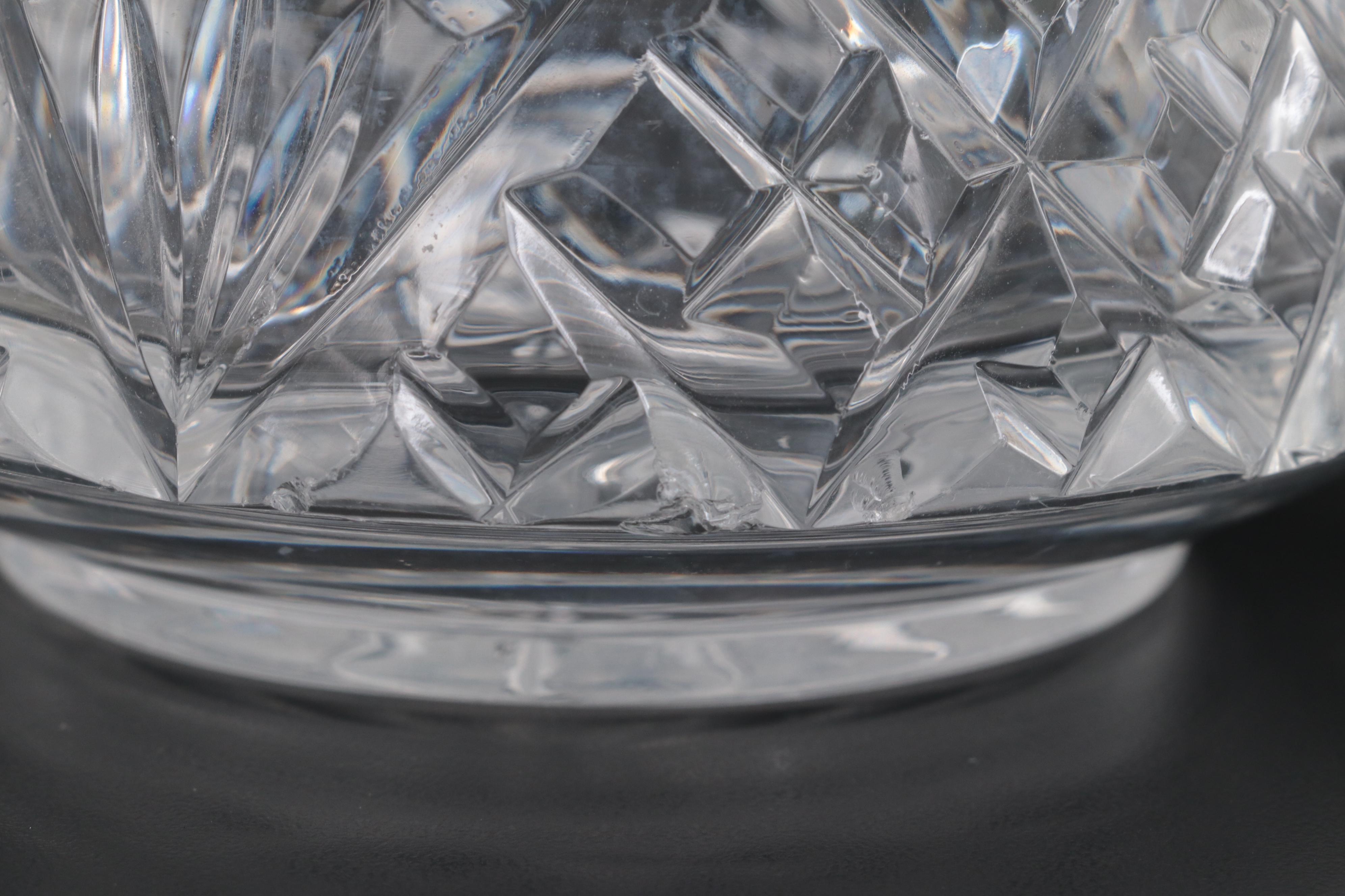 Cut Glass Decanters with Stieff Pewter Historic Newport Decanter Labels