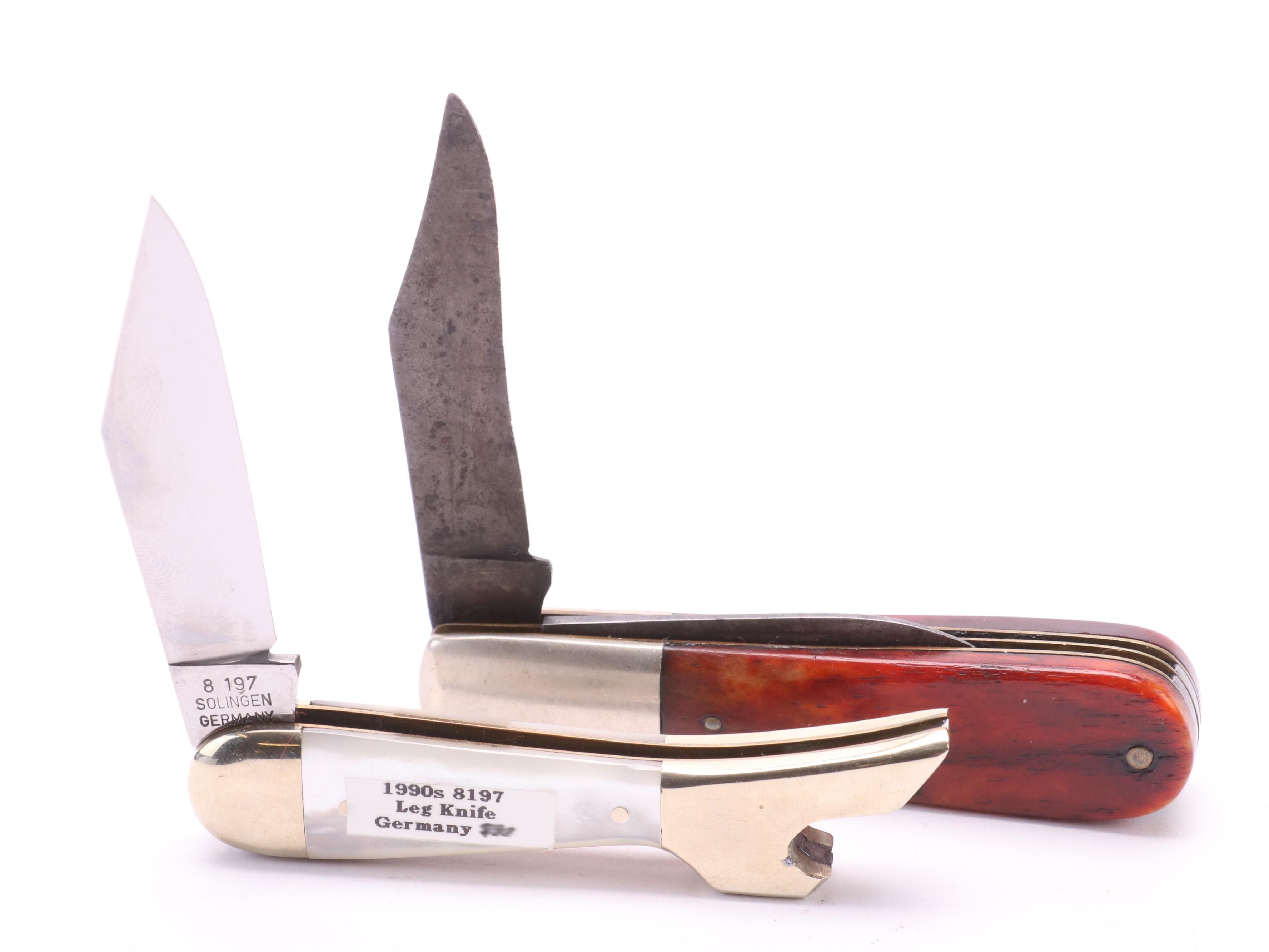 Collection of Ten Case® Folding Knives Including Blue Scroll Hunter