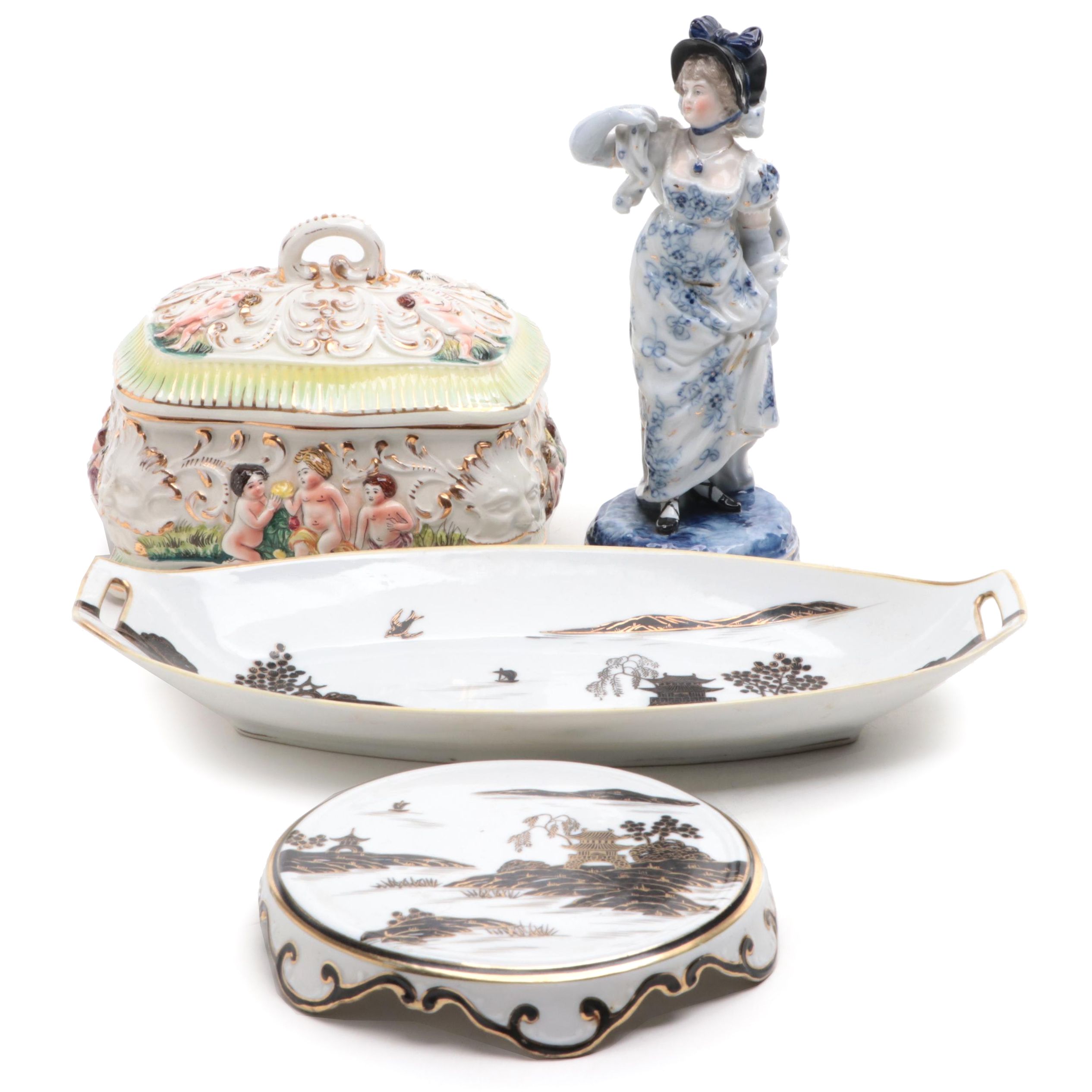 Morimura Bros. Porcelain Serving Tray with More Home Décor