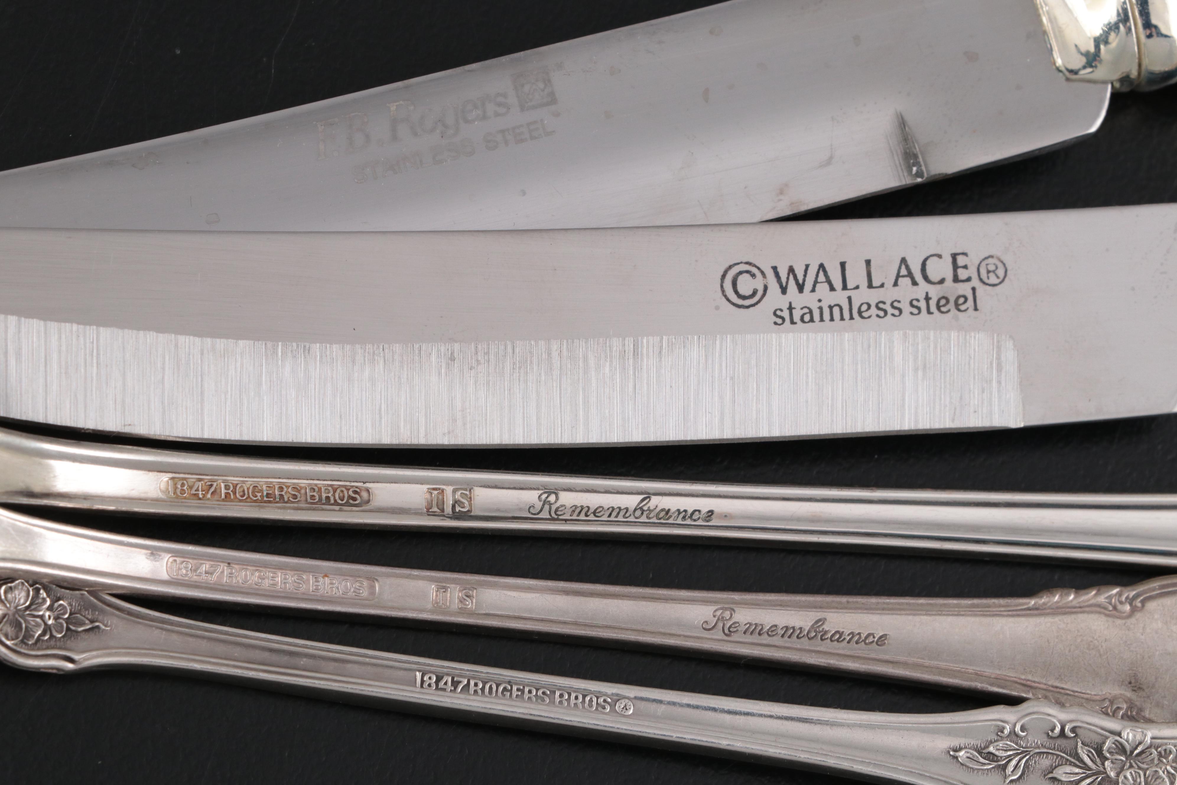 Ambassador Sterling Silver Handle Tongs and Other Silver Plated Flateware