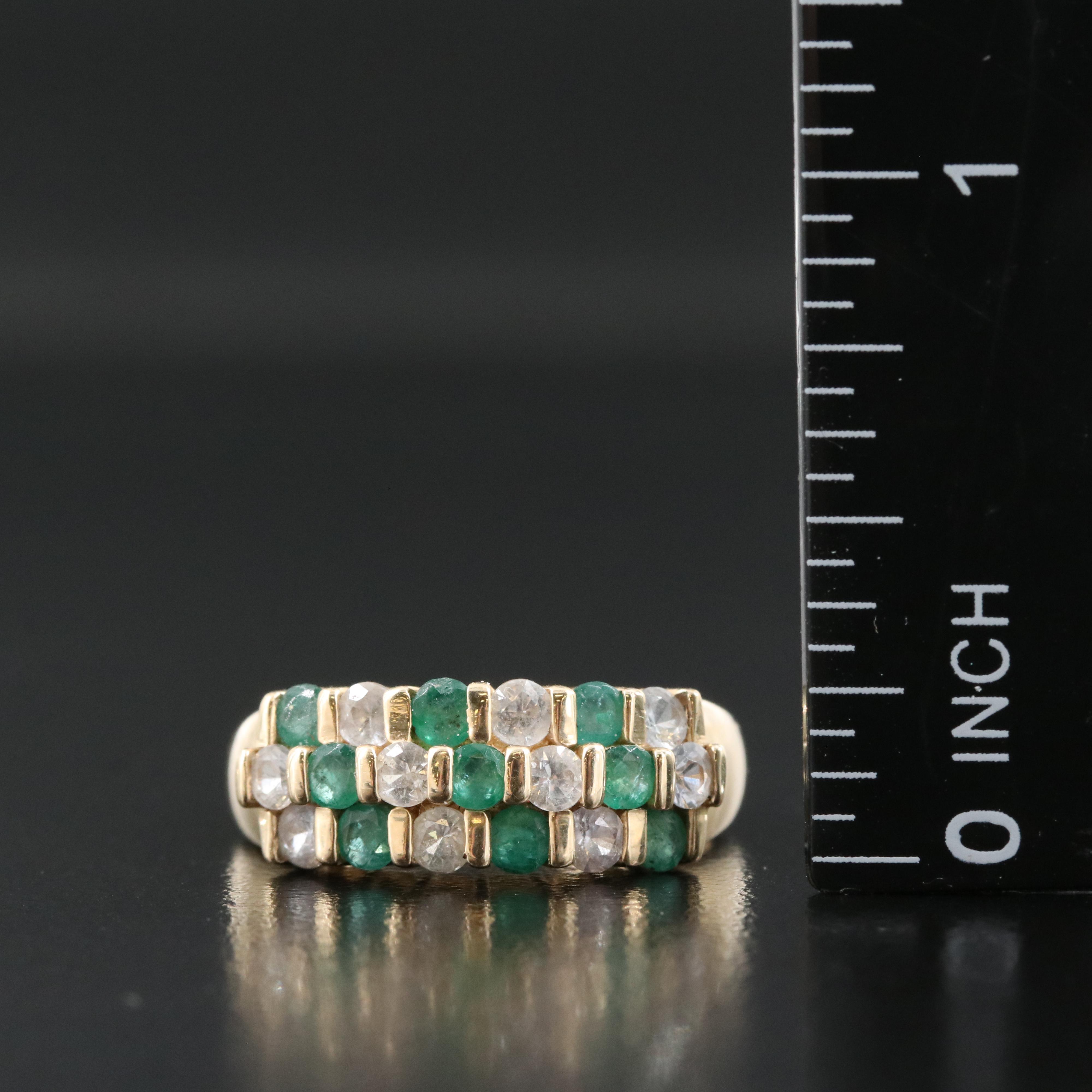 10K Emerald and Topaz Ring