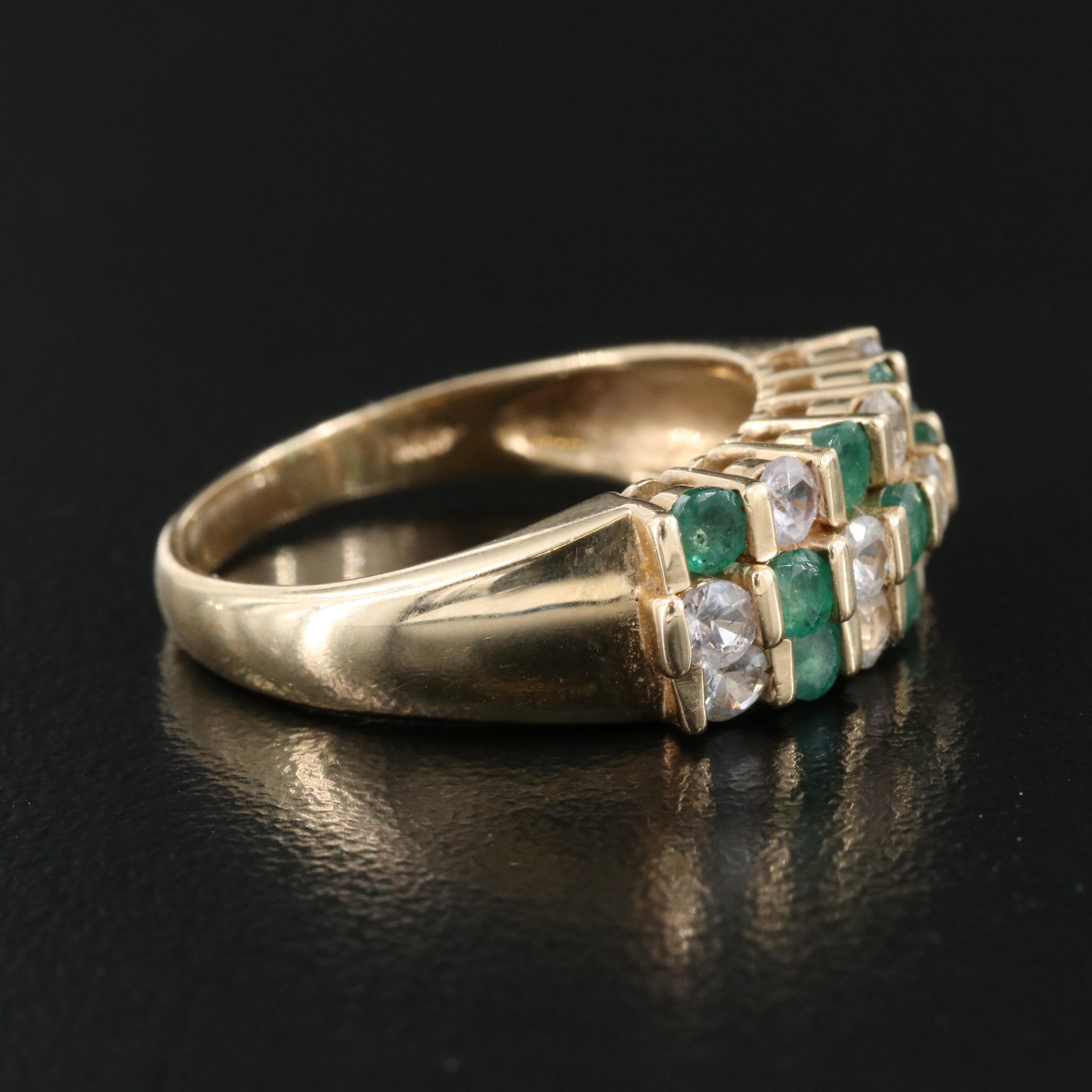 10K Emerald and Topaz Ring