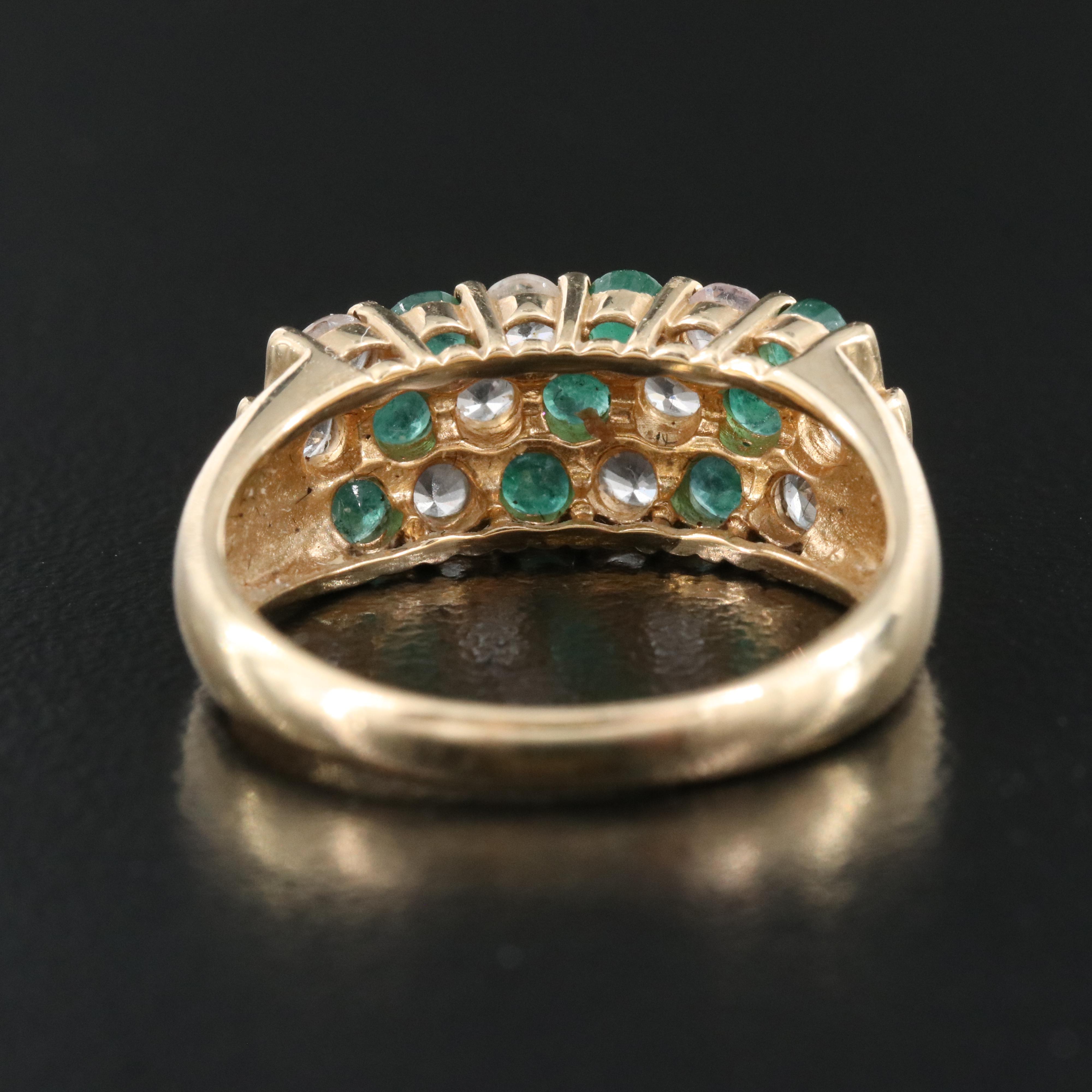 10K Emerald and Topaz Ring