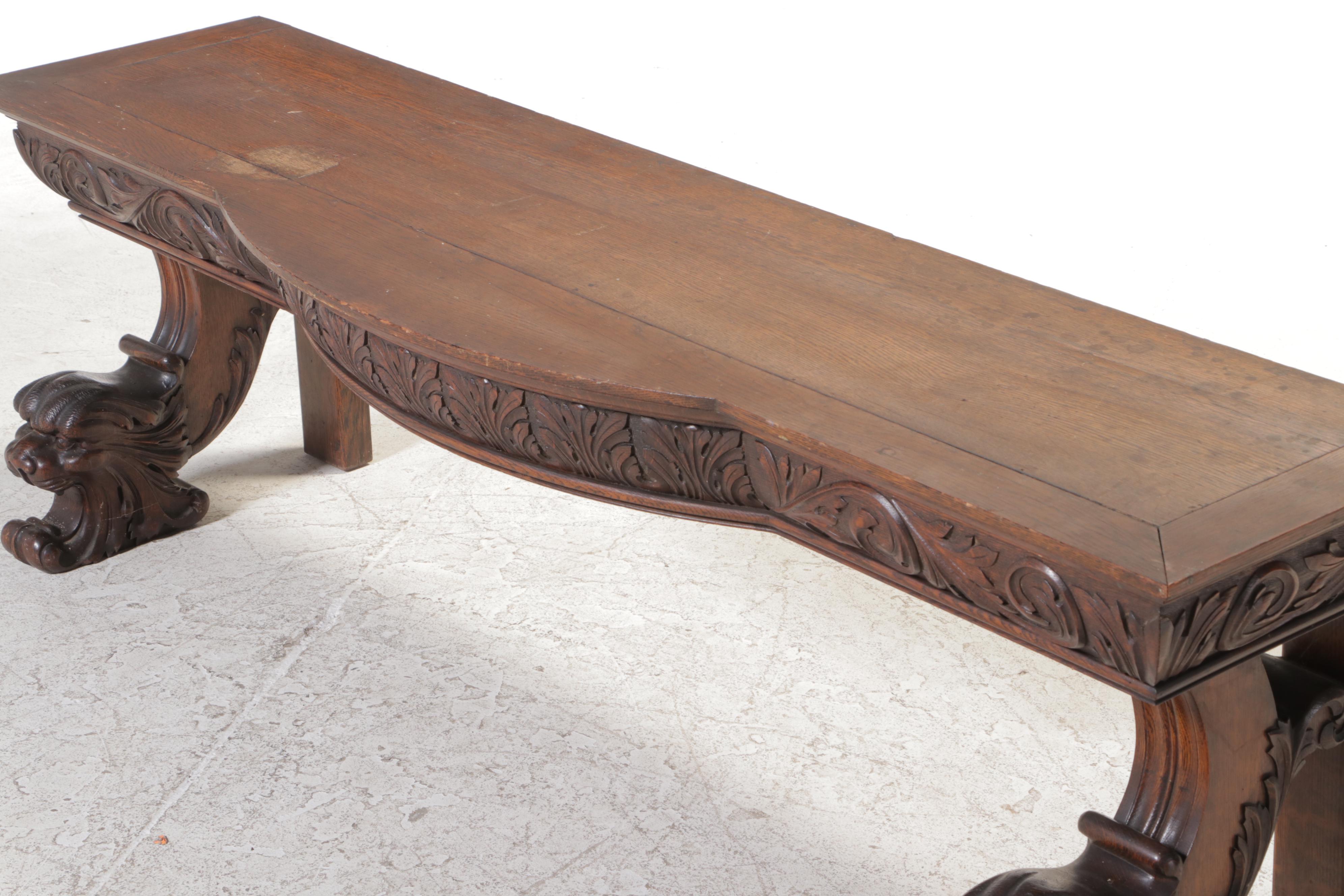 Late Victorian Carved Hardwood Pier Mirror Base, Circa 1900