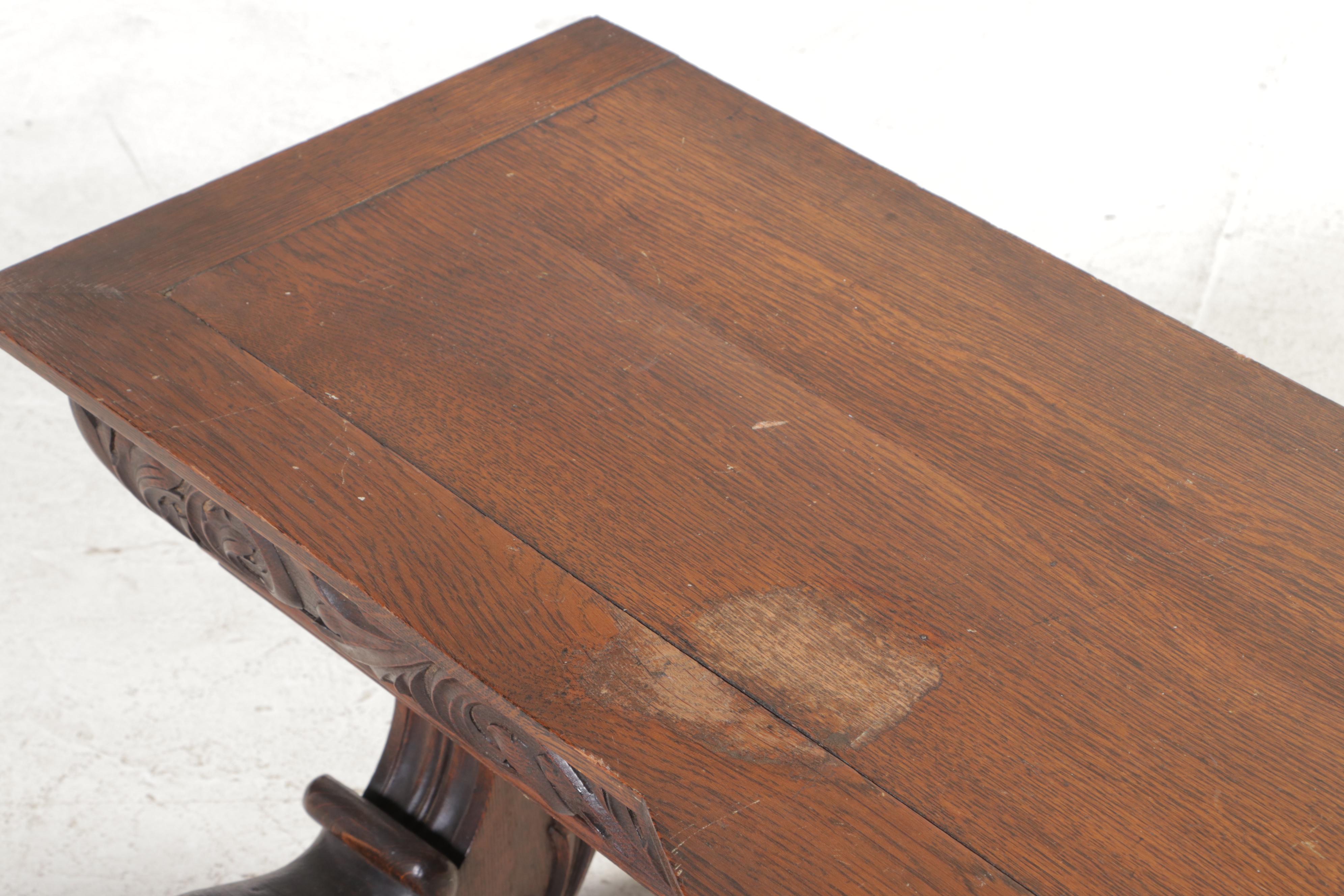 Late Victorian Carved Hardwood Pier Mirror Base, Circa 1900