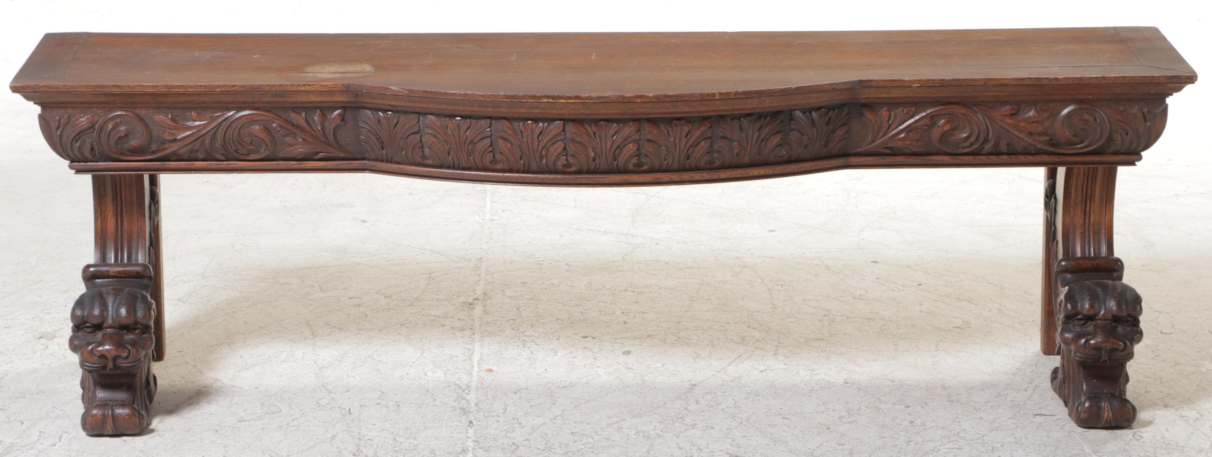 Late Victorian Carved Hardwood Pier Mirror Base, Circa 1900