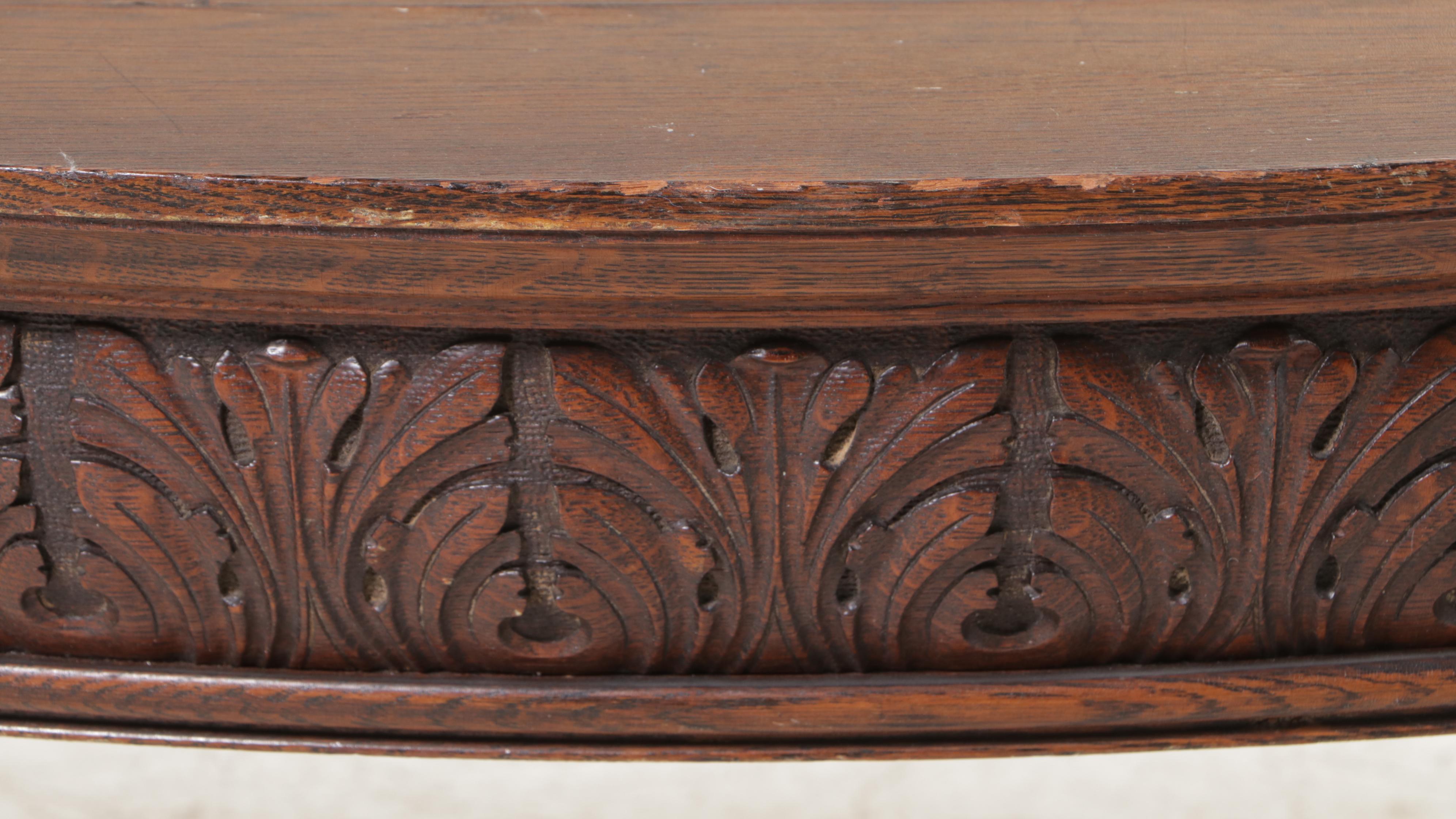 Late Victorian Carved Hardwood Pier Mirror Base, Circa 1900