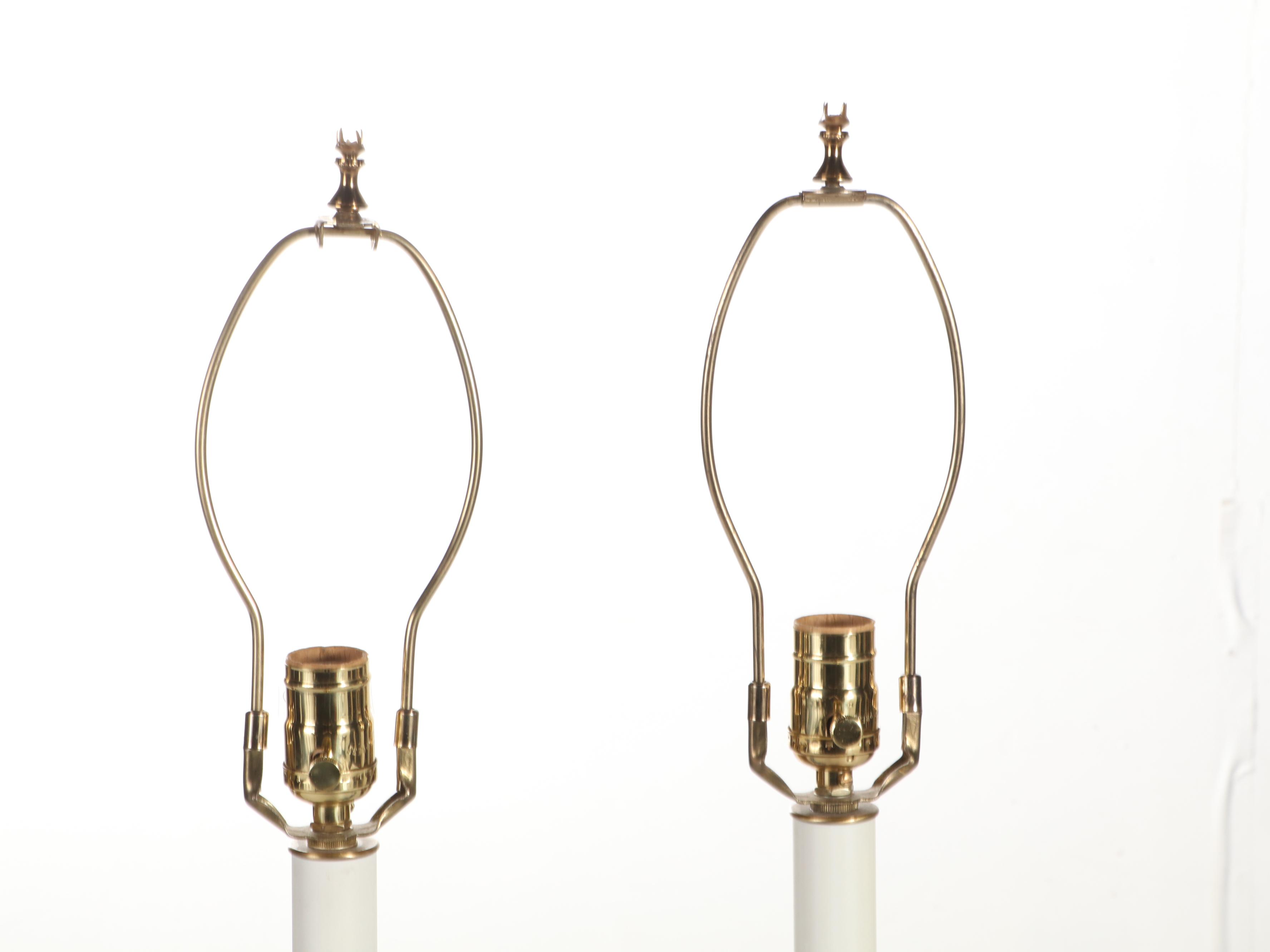 John Richard Lighting Blue and White Porcelain Dolphin Candlestick Table Lamps