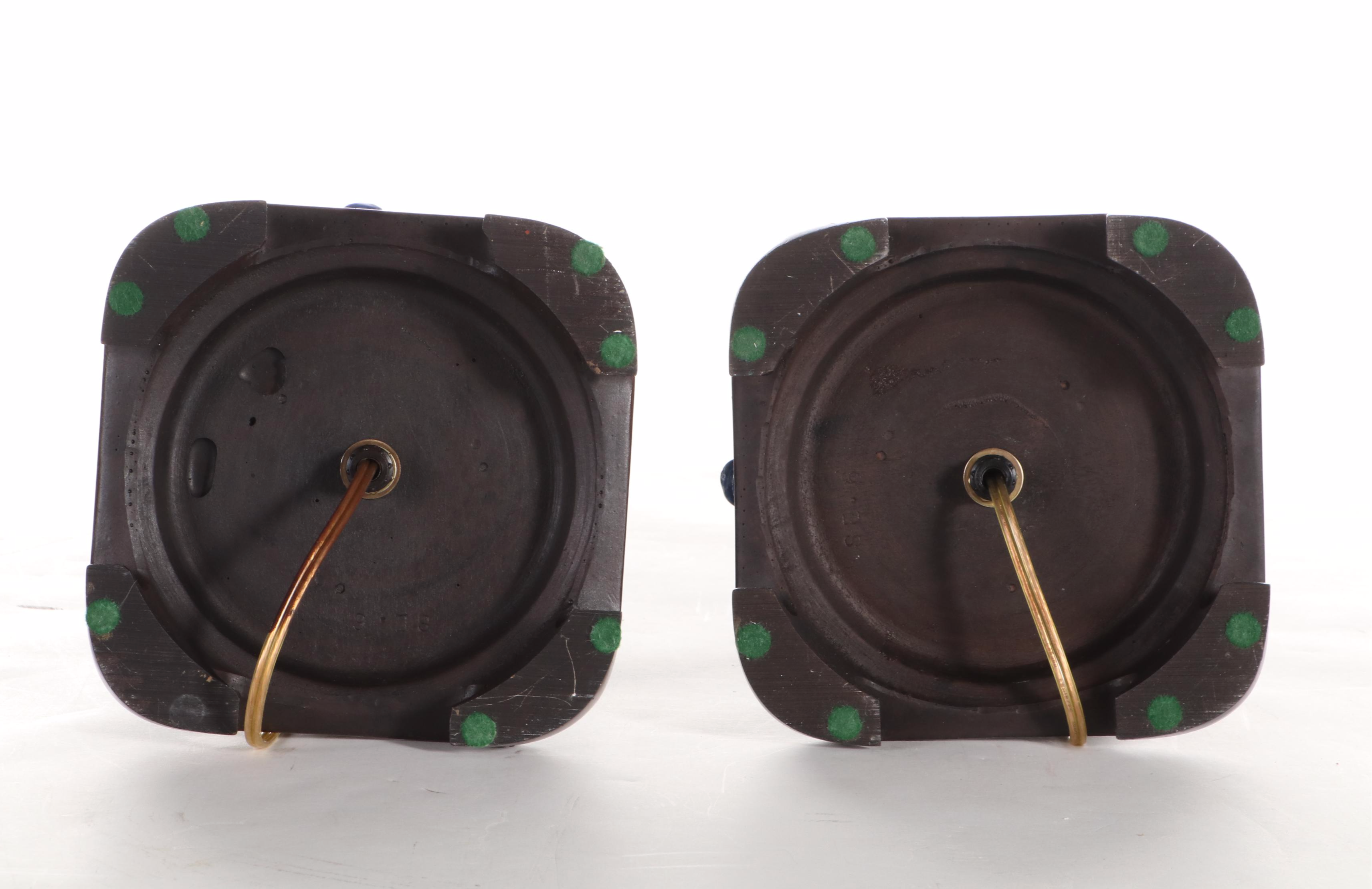 John Richard Lighting Blue and White Porcelain Dolphin Candlestick Table Lamps