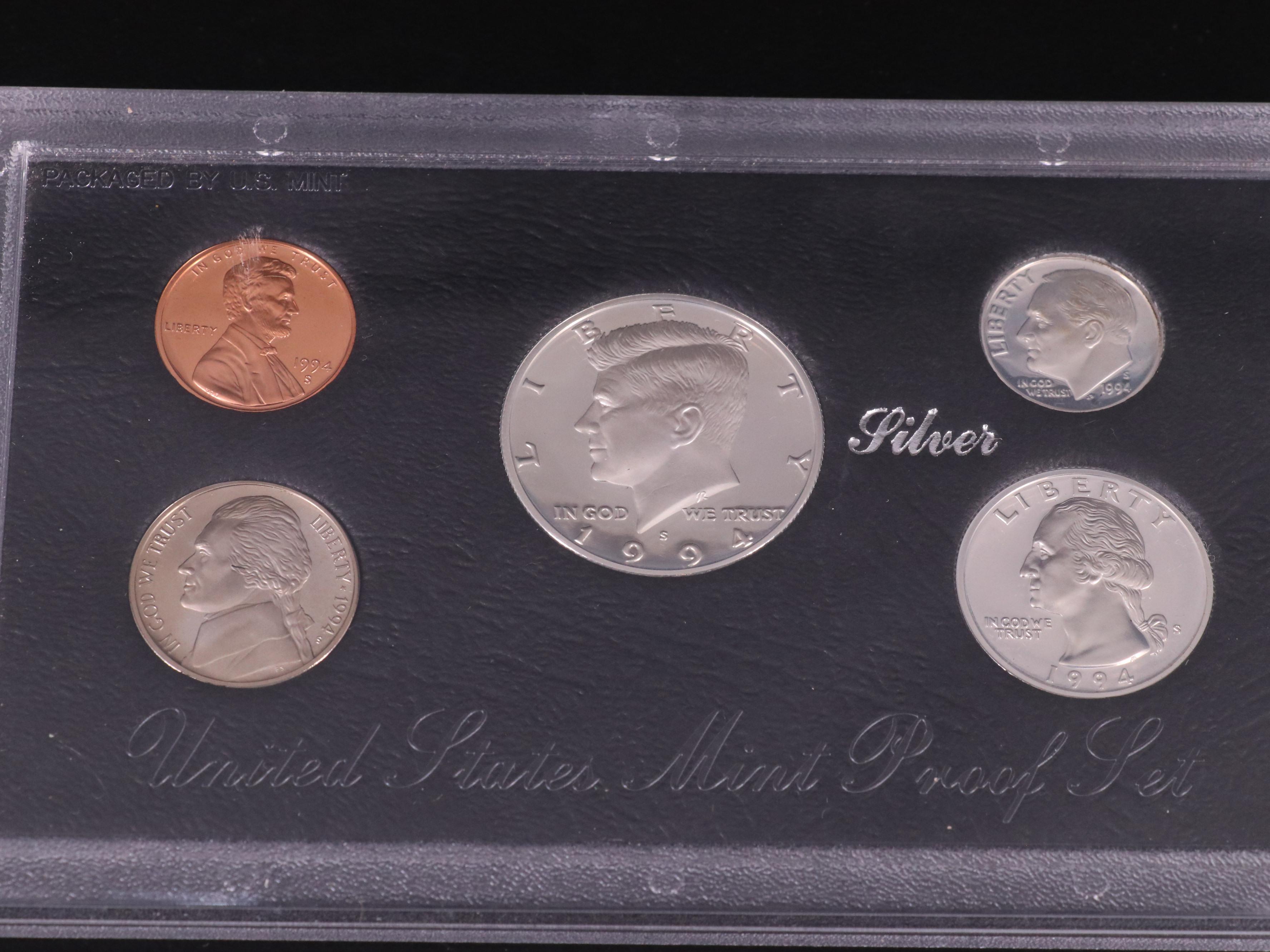 Four U.S. Mint Silver Proof Sets