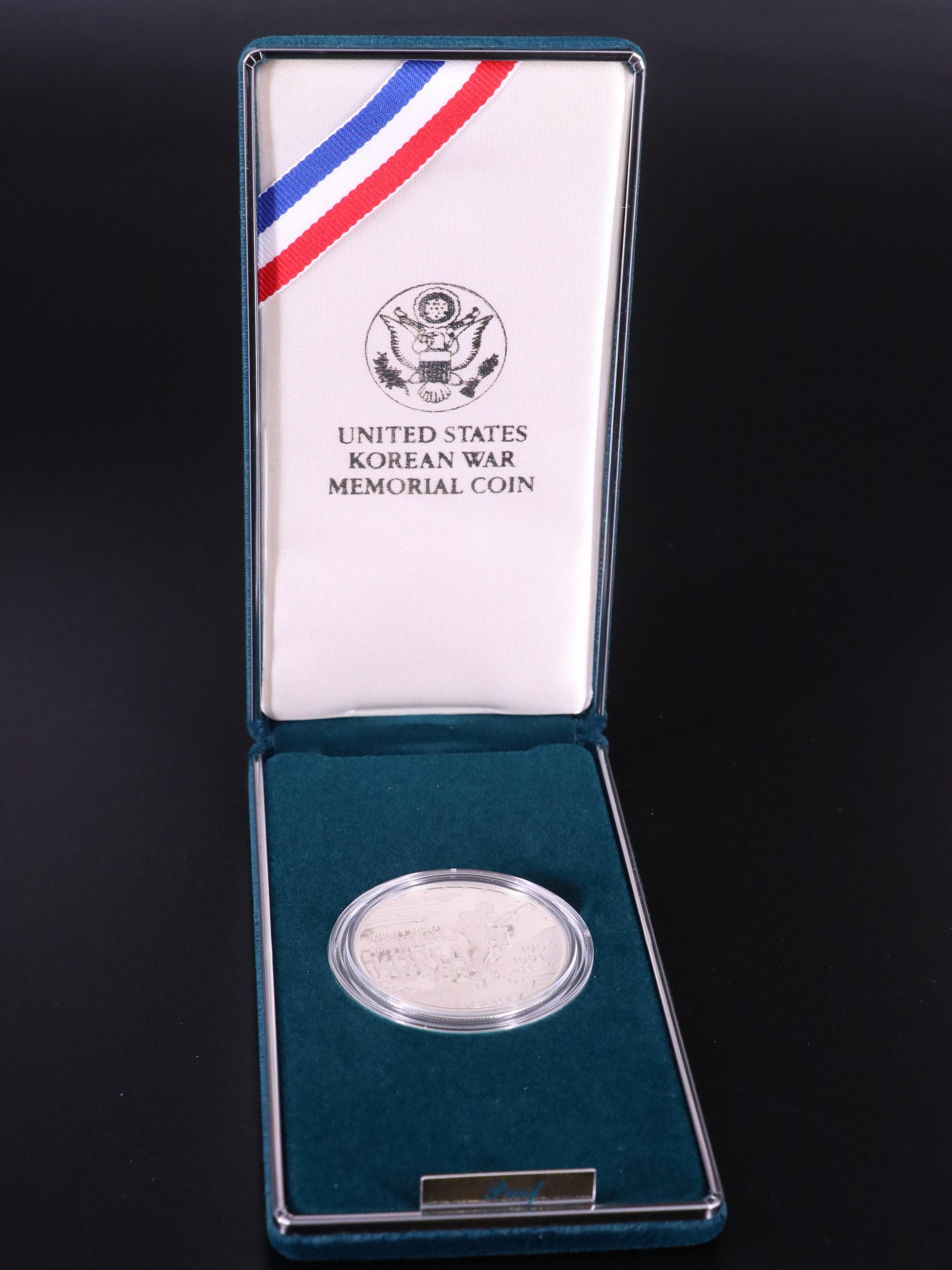 1991 Uncirculated and Proof Commemorative Korean War Memorial Silver Dollars