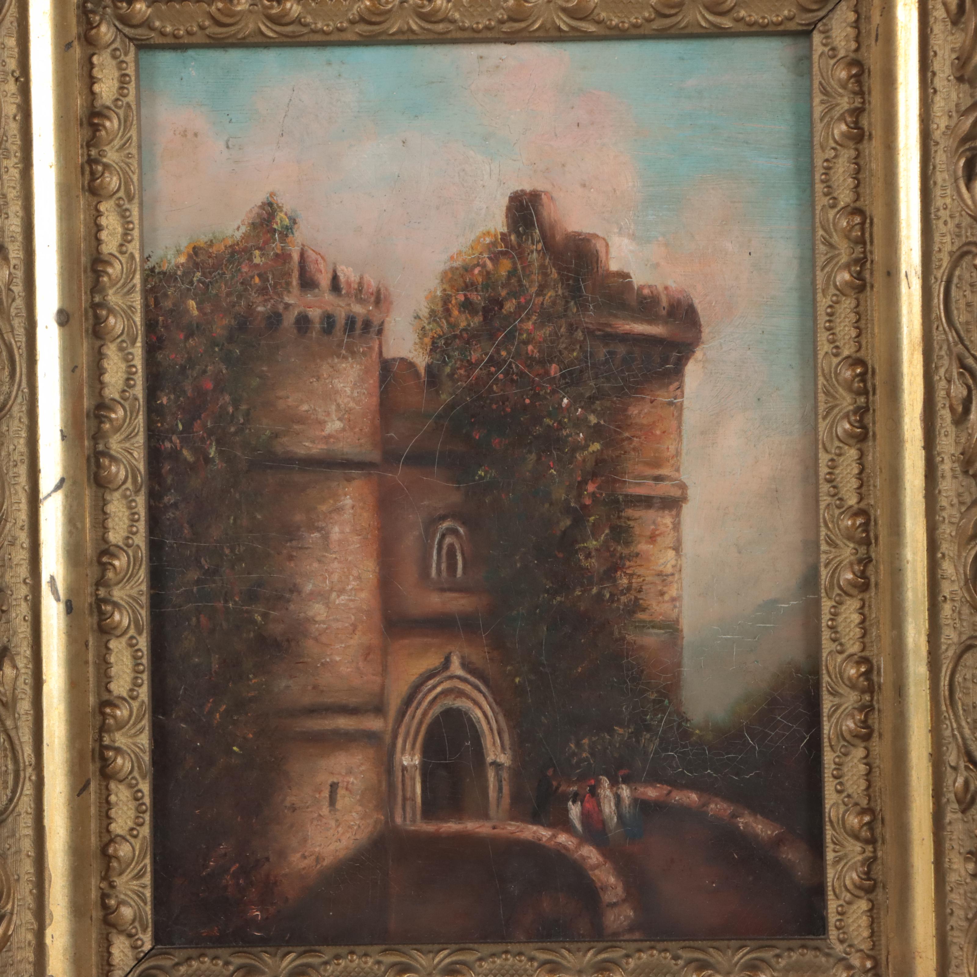 Oil Painting of Castle, Late 19th Century