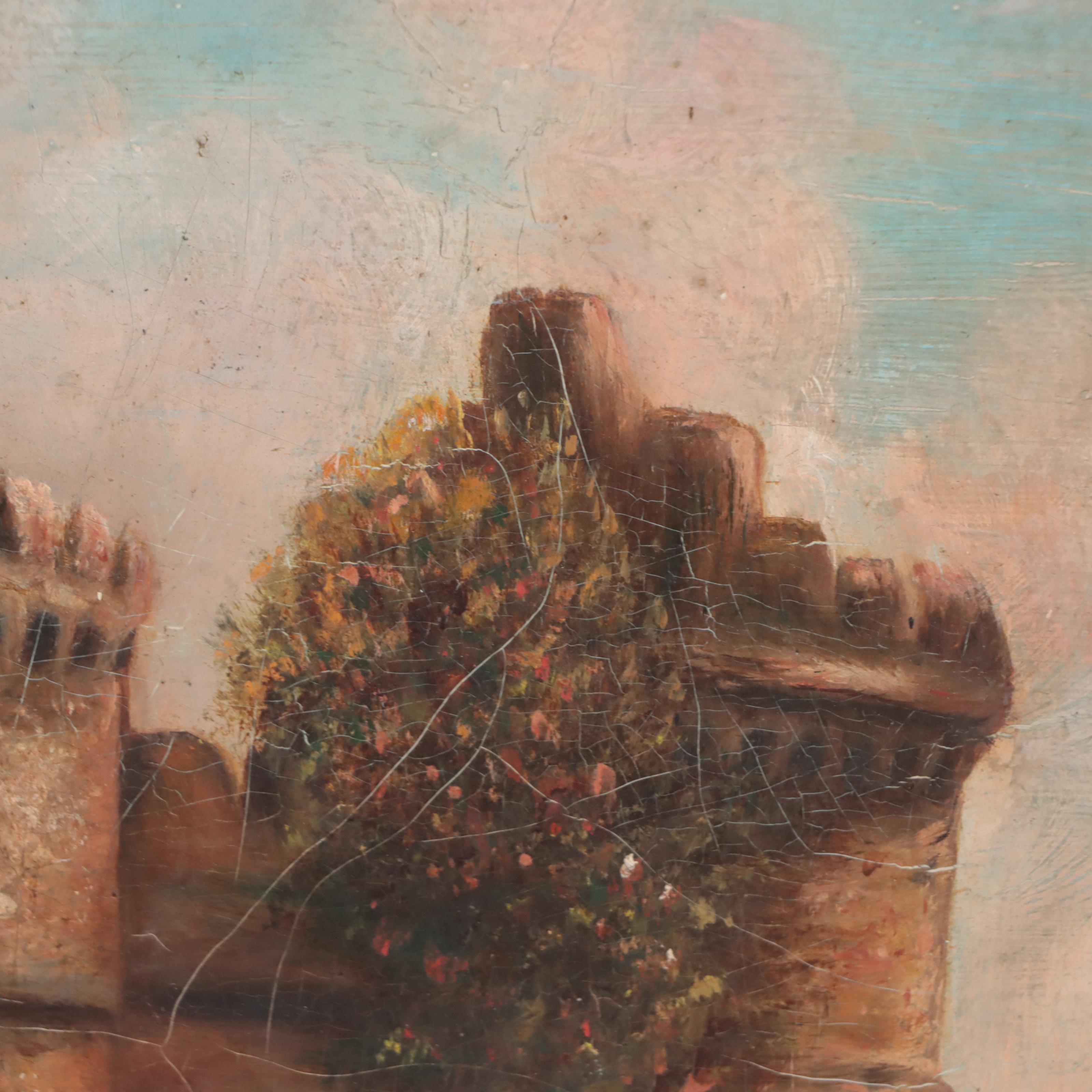Oil Painting of Castle, Late 19th Century