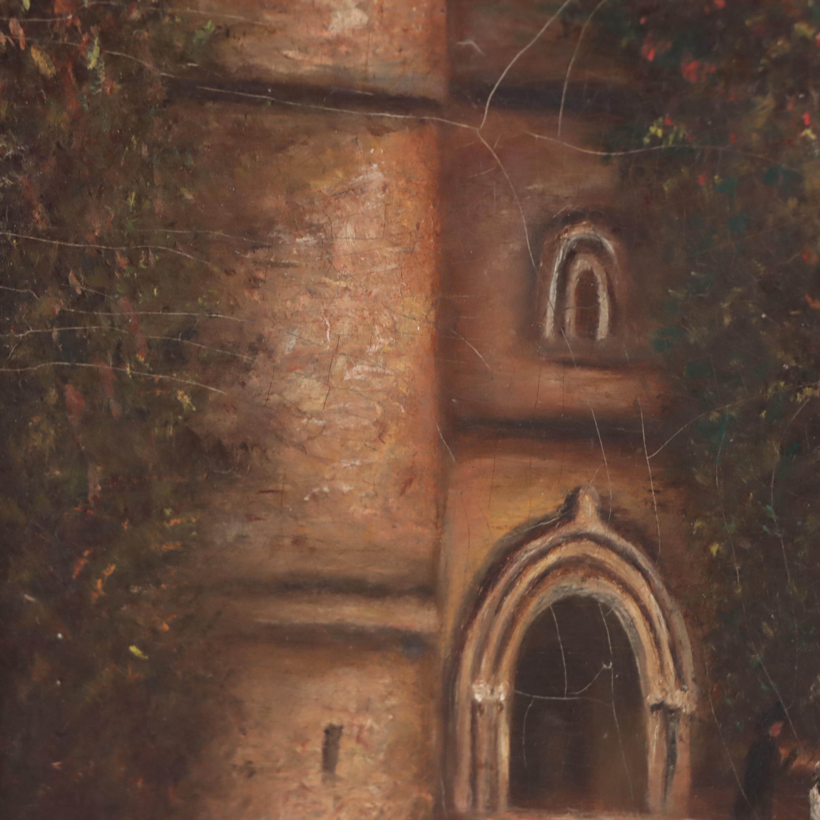 Oil Painting of Castle, Late 19th Century