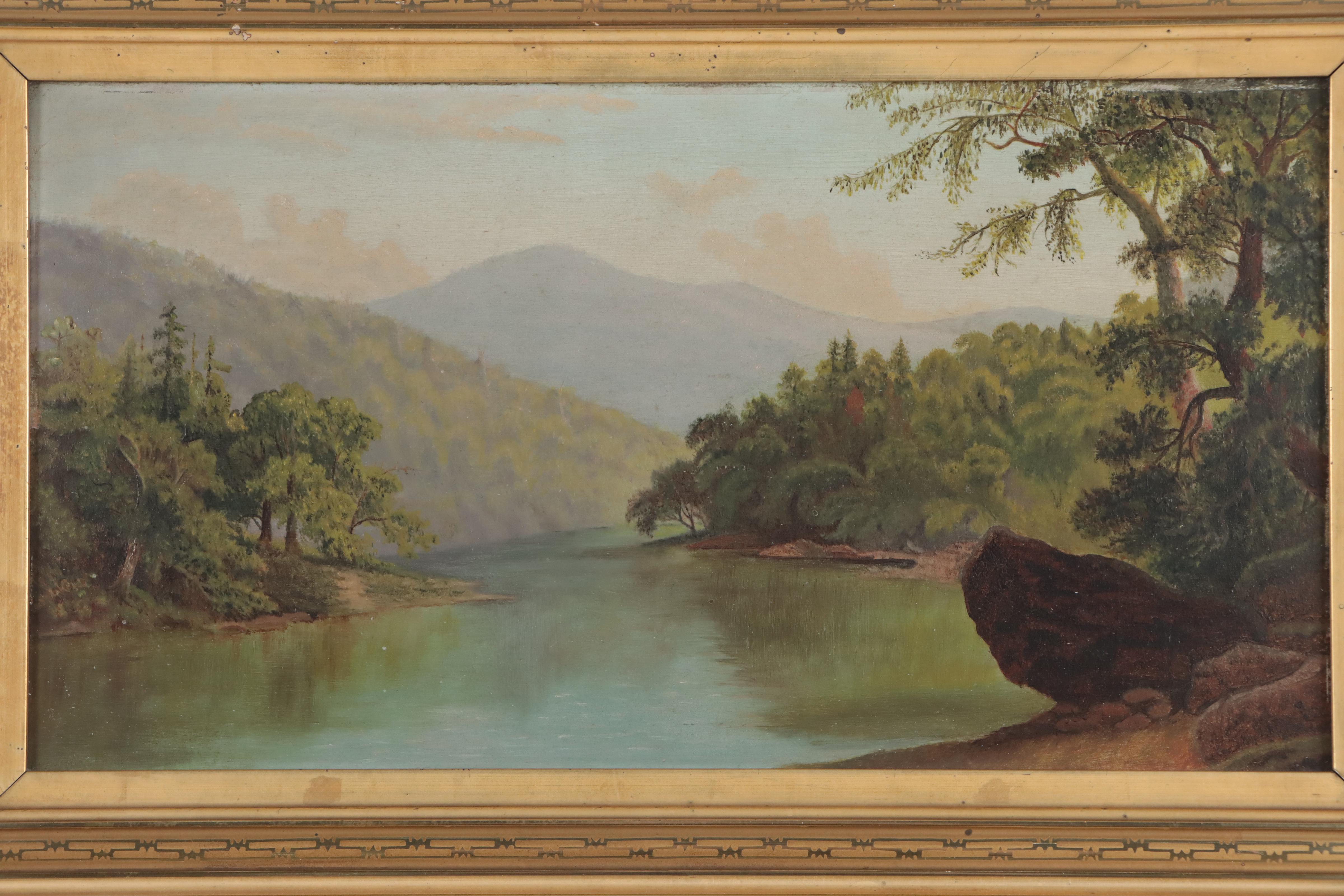 Hudson River School Landscape Oil Painting, Circa 1900
