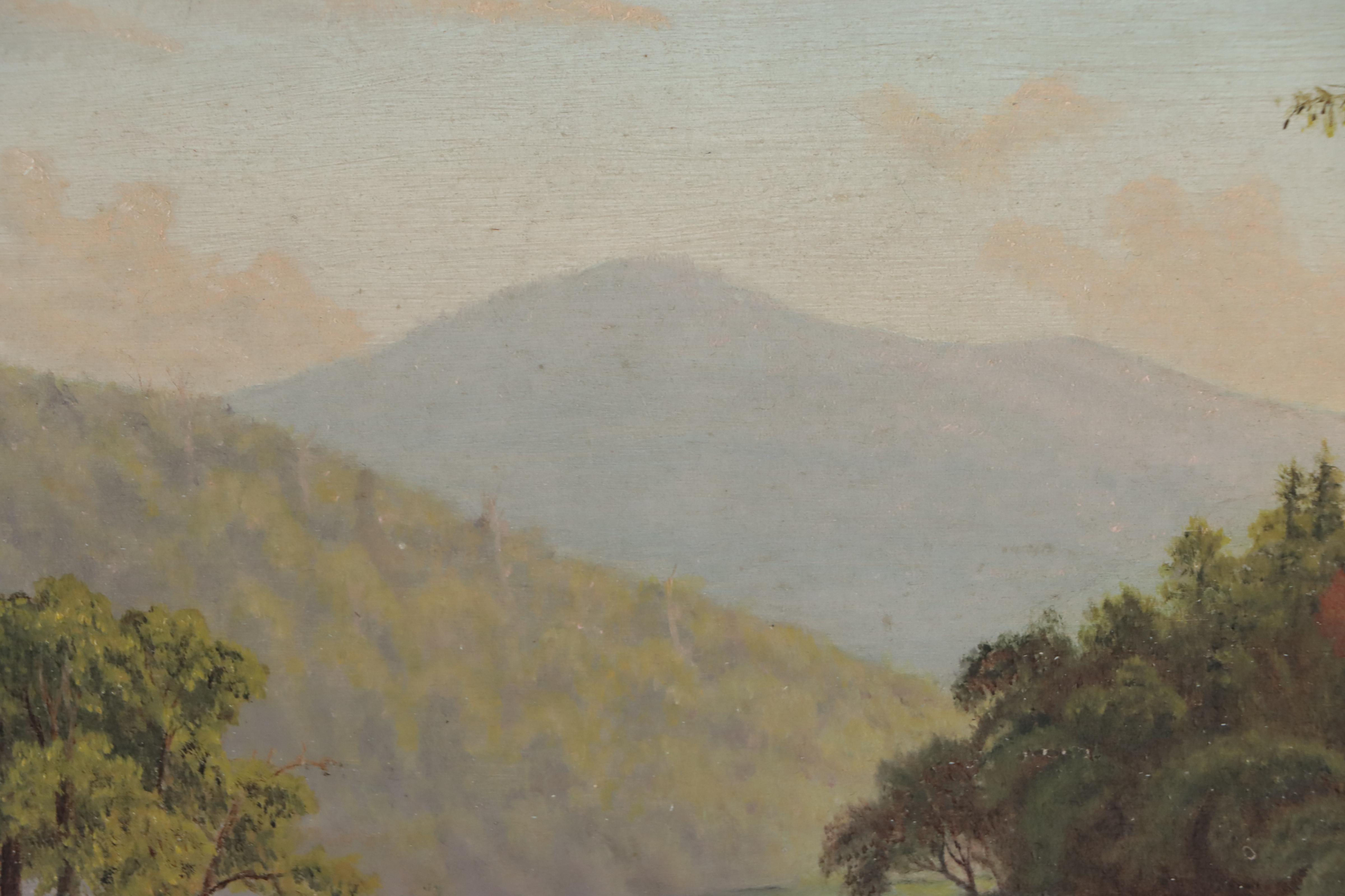 Hudson River School Landscape Oil Painting, Circa 1900