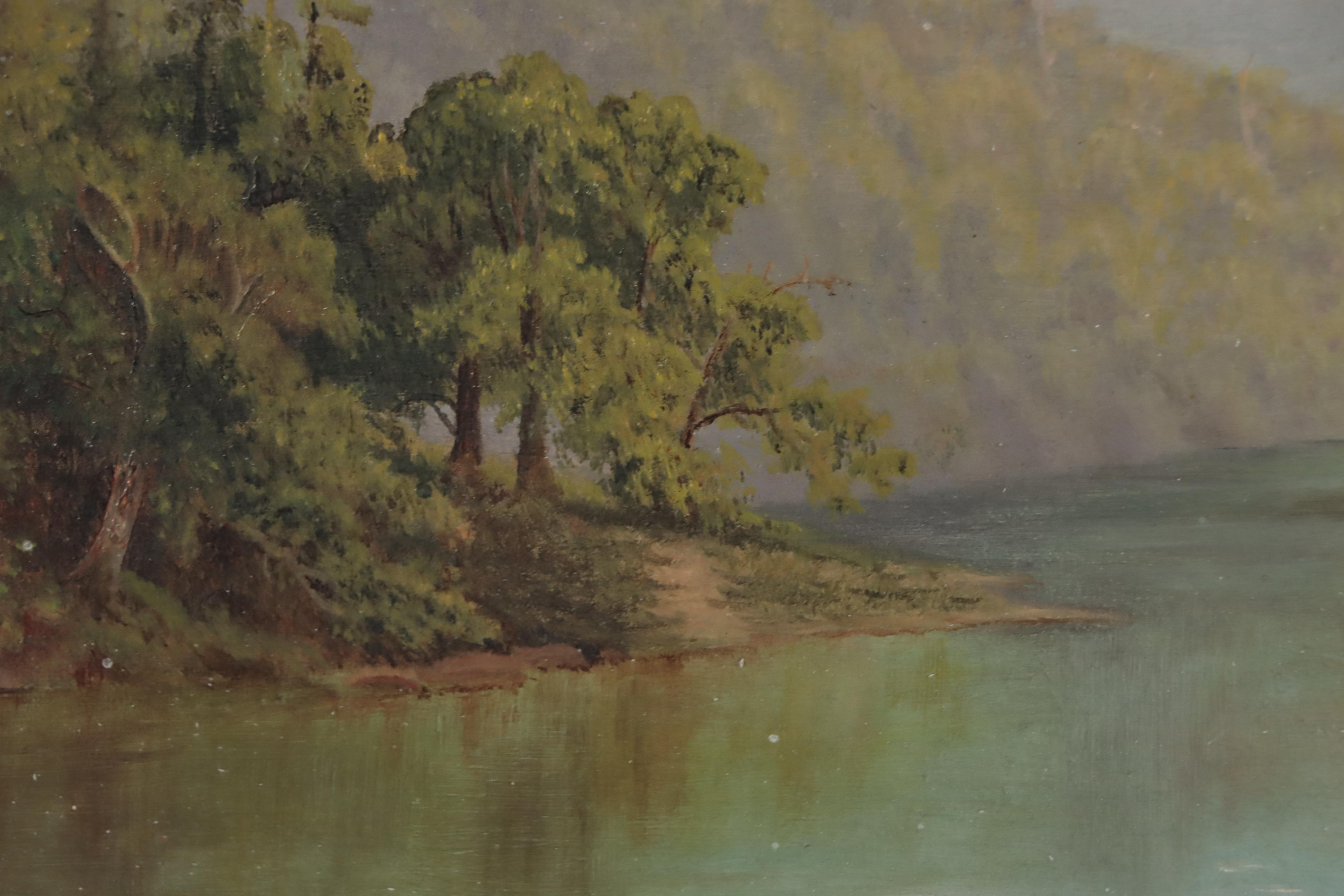 Hudson River School Landscape Oil Painting, Circa 1900