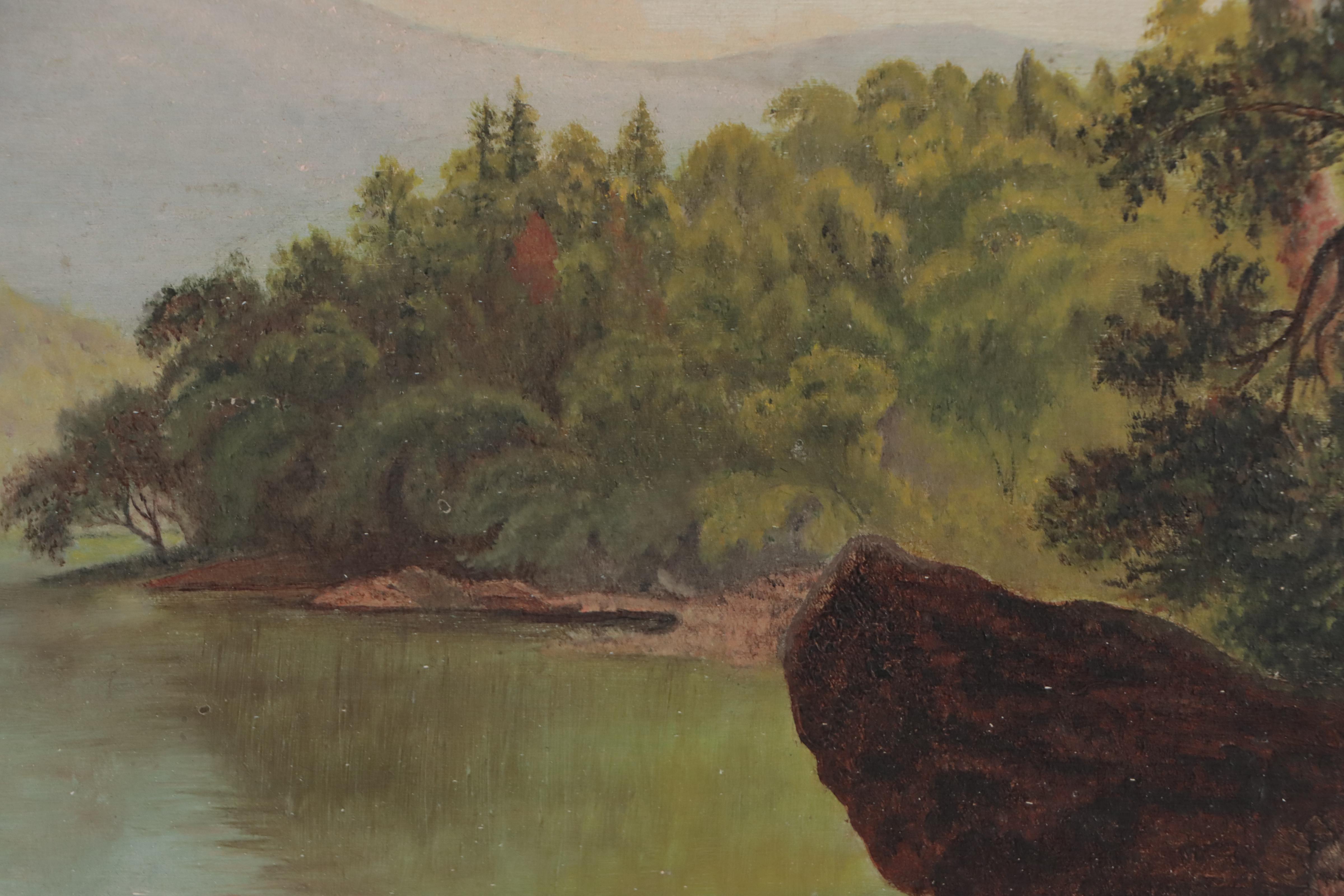 Hudson River School Landscape Oil Painting, Circa 1900