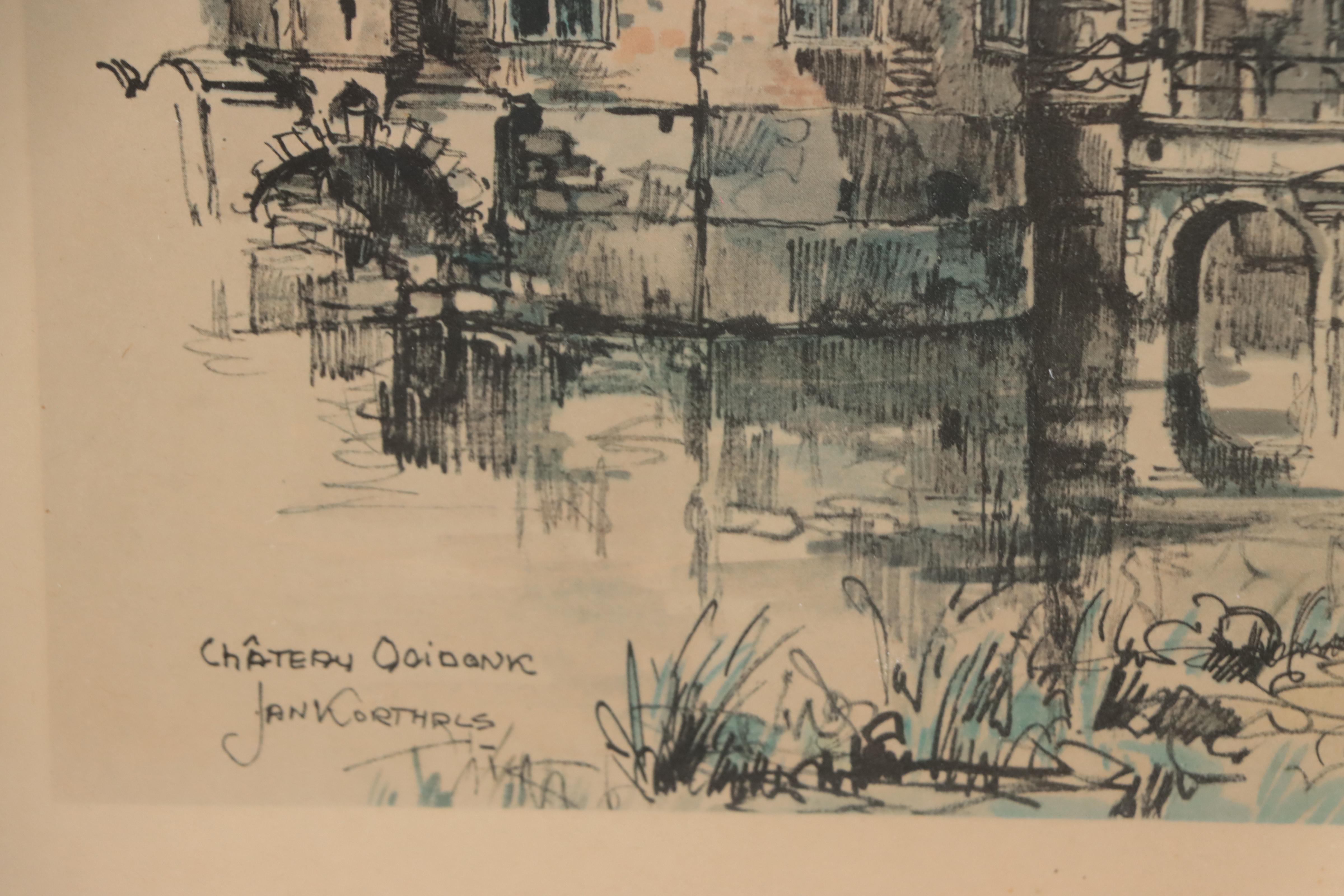 Offset Lithographs of Buildings on Water