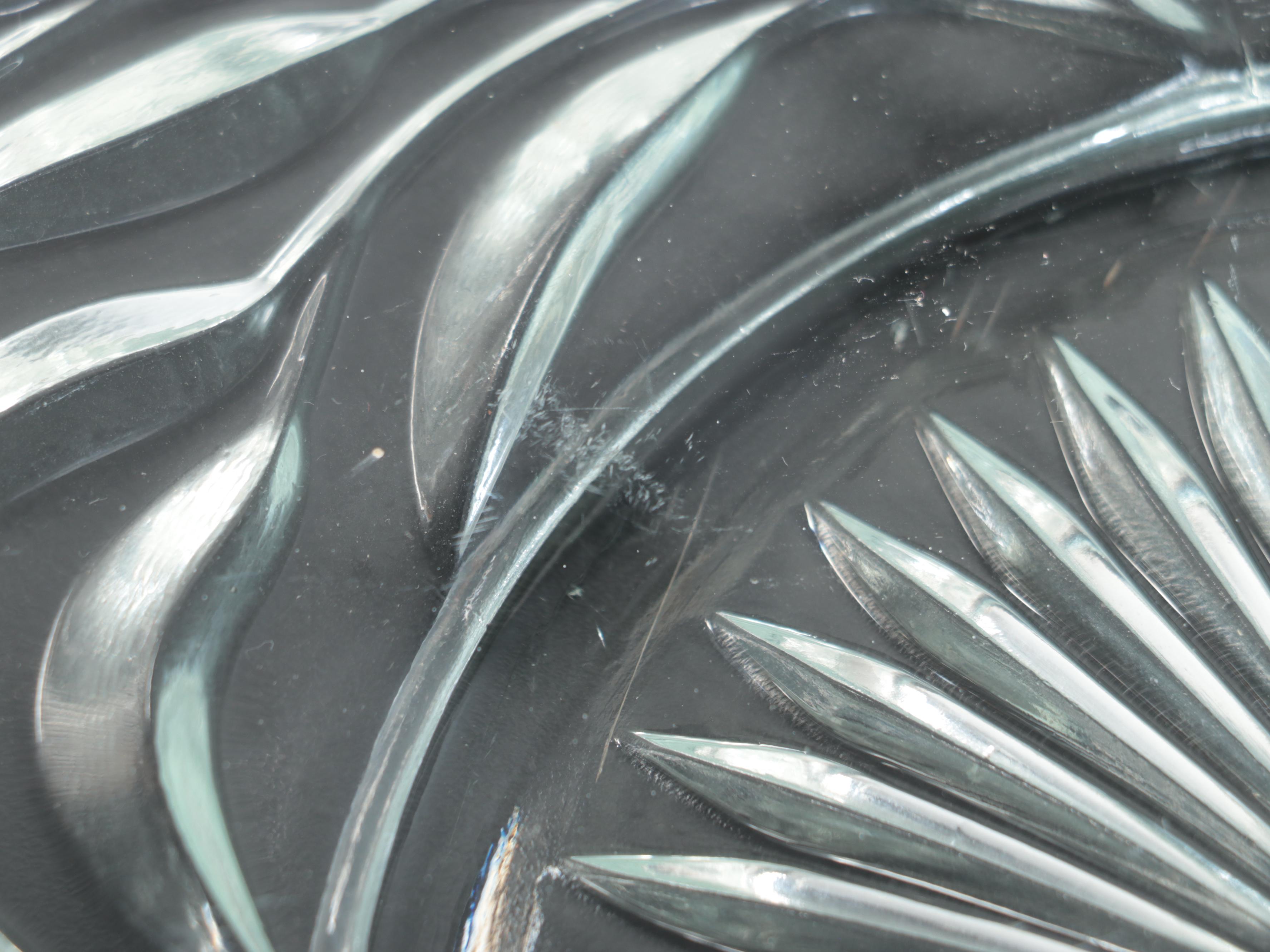 Pressed Glass Punch Bowl With Tray