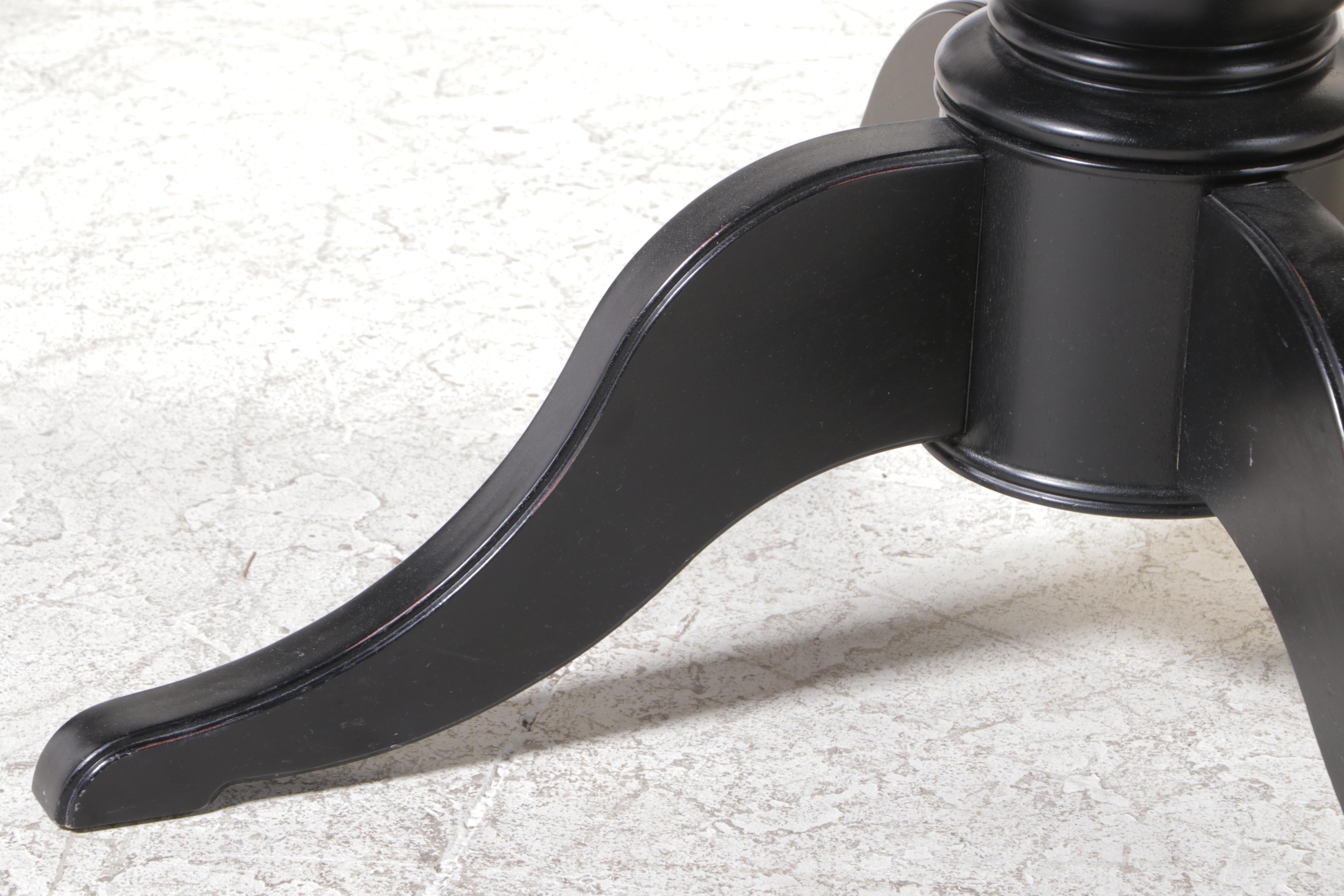 Pottery Barn "Francisco" Ebonized Extending Pedestal Dining Table