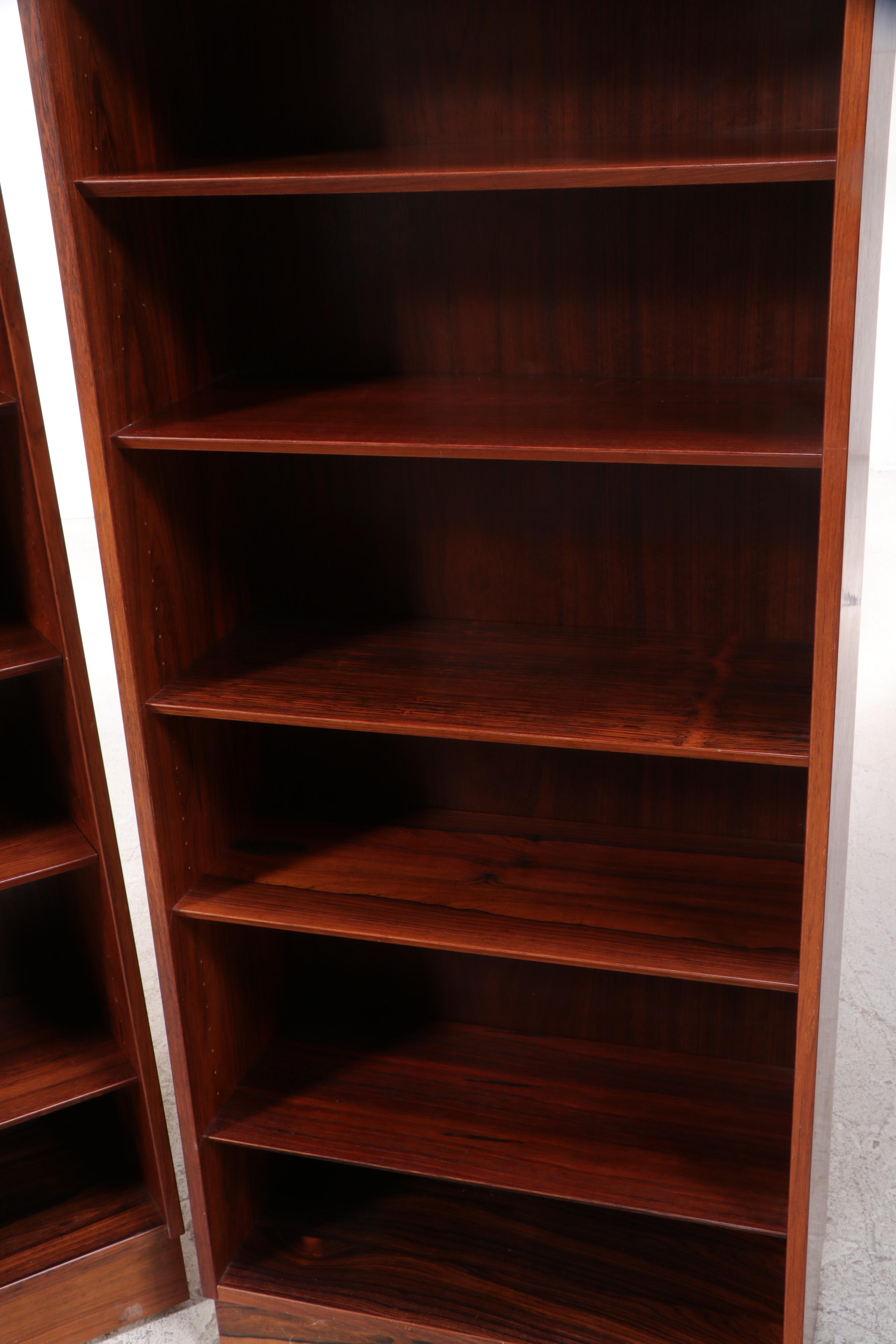 Pair of Poul Hundevad Danish Modern Rosewood Bookcases, circa 1960