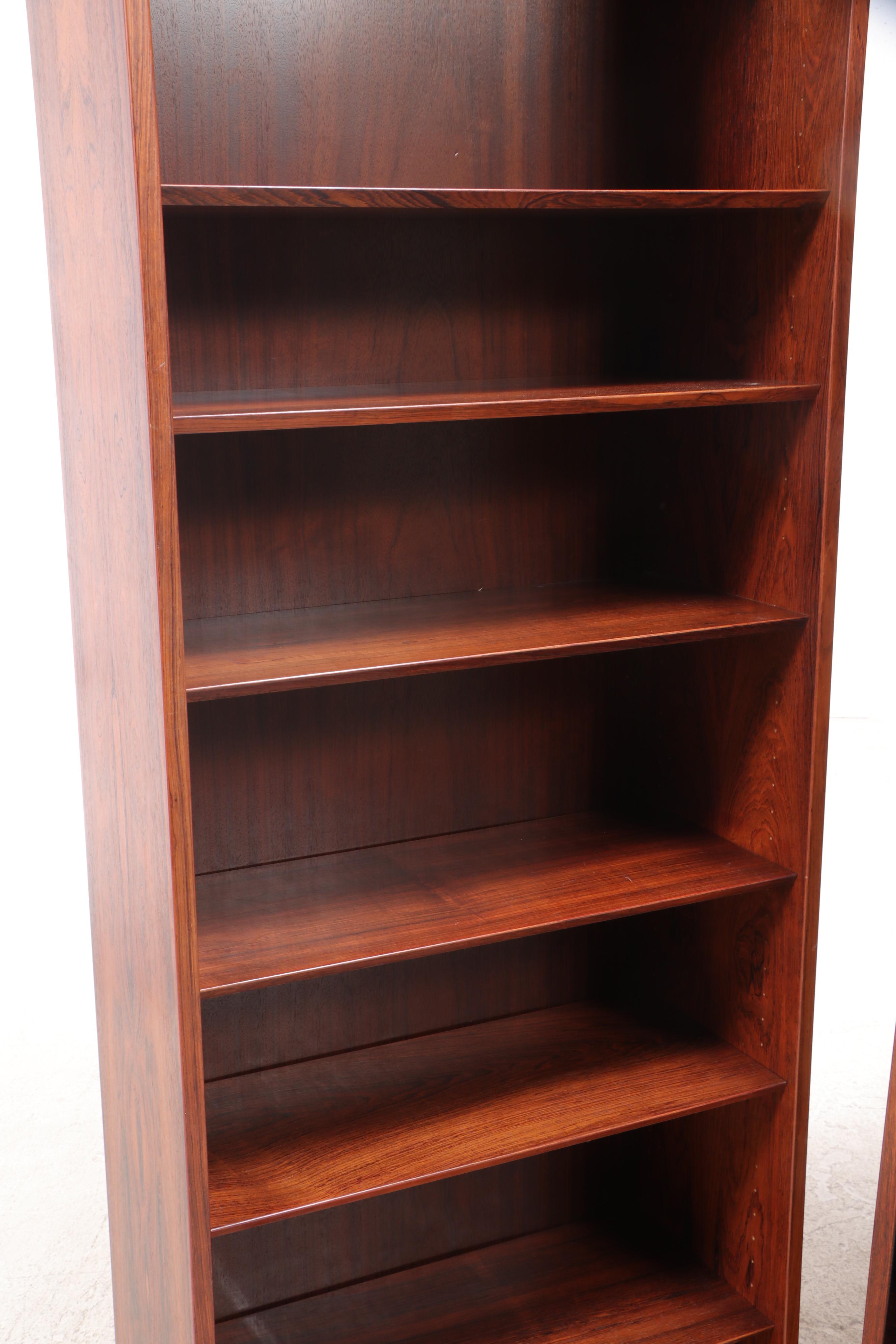 Pair of Poul Hundevad Danish Modern Rosewood Bookcases, circa 1960