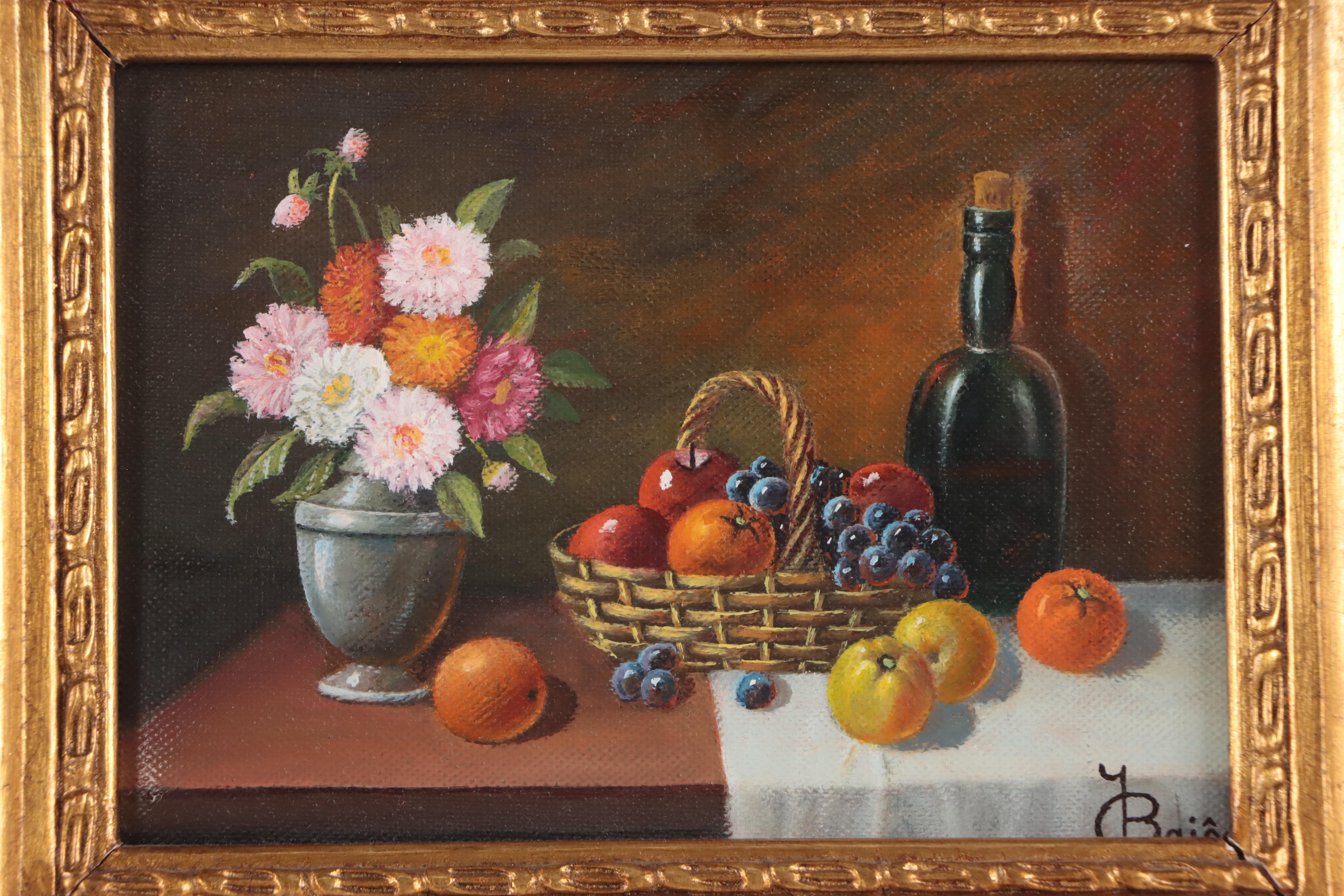 Y. Baiôa Still Life With Fruit Oil Painting