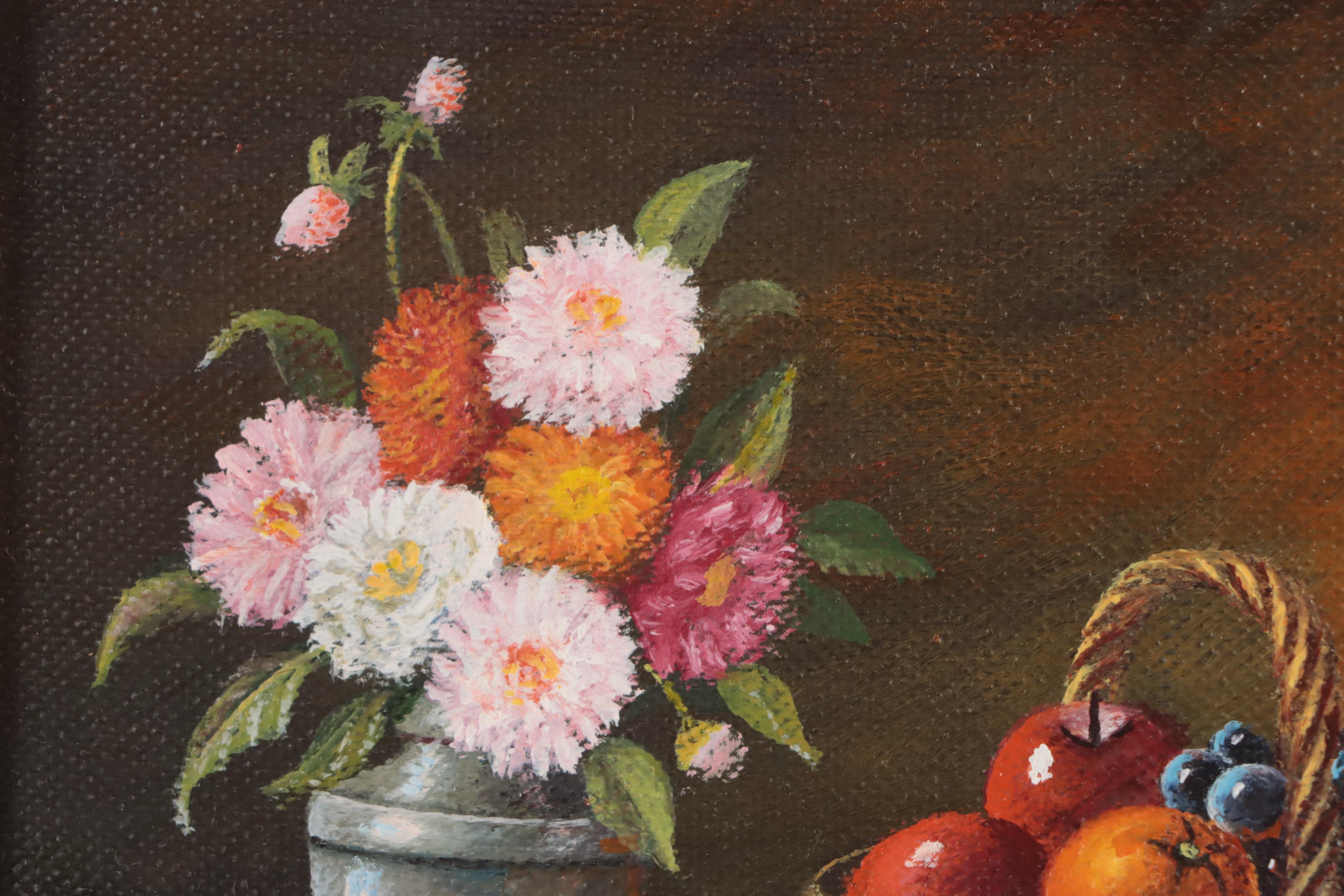 Y. Baiôa Still Life With Fruit Oil Painting