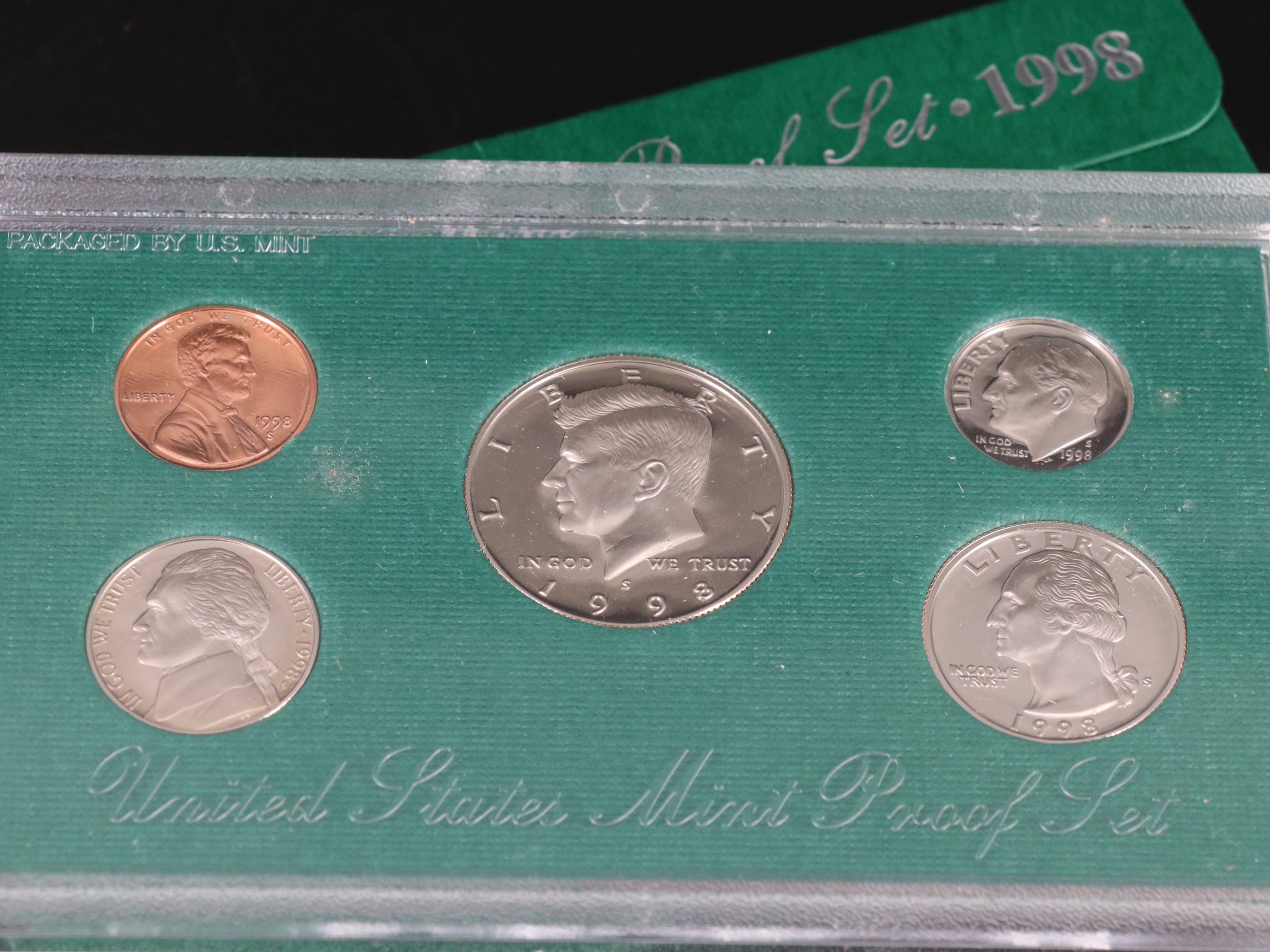 Fifteen Different U.S. Mint Proof Sets, 1984–1998