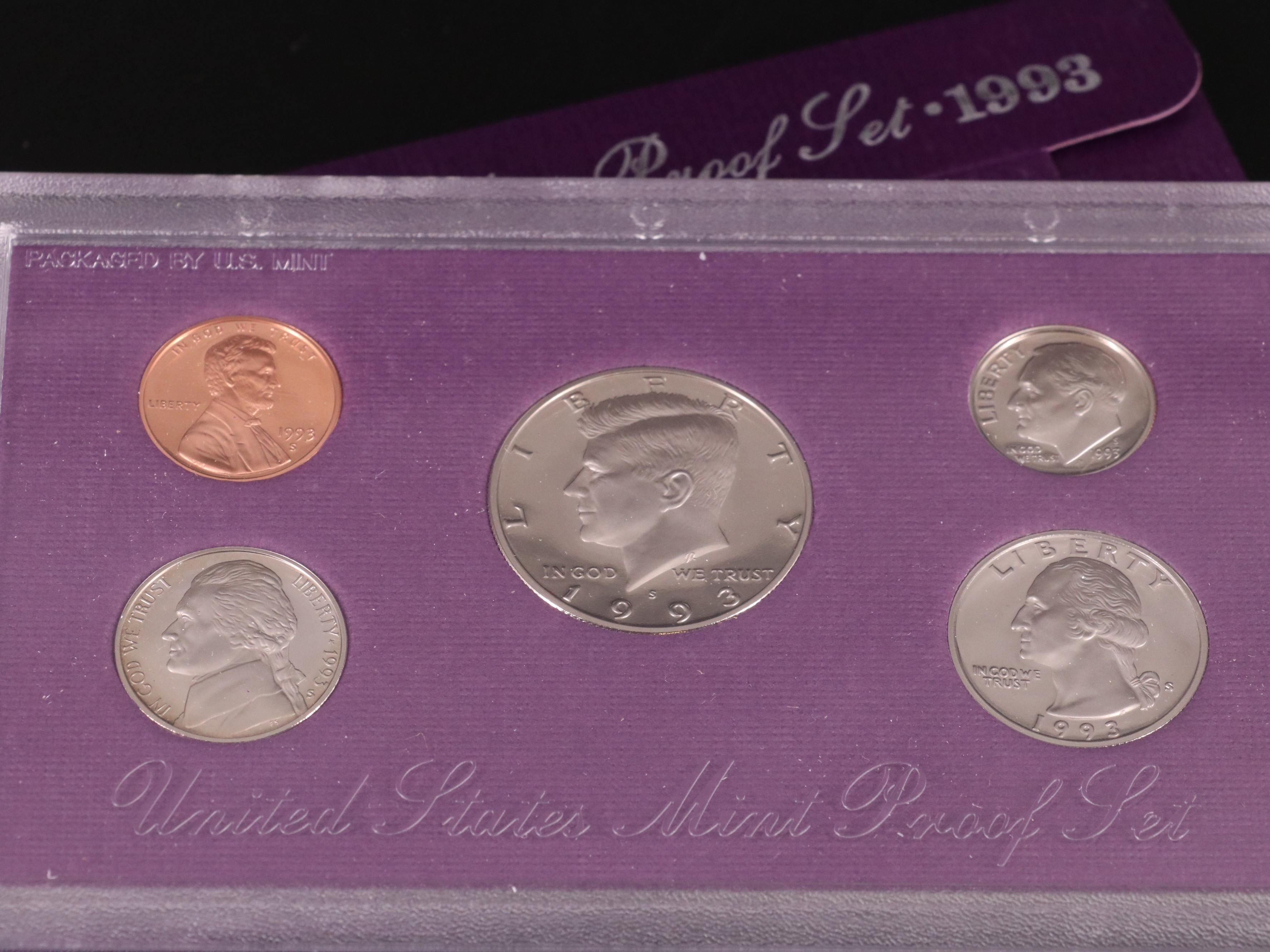 Fifteen Different U.S. Mint Proof Sets, 1984–1998