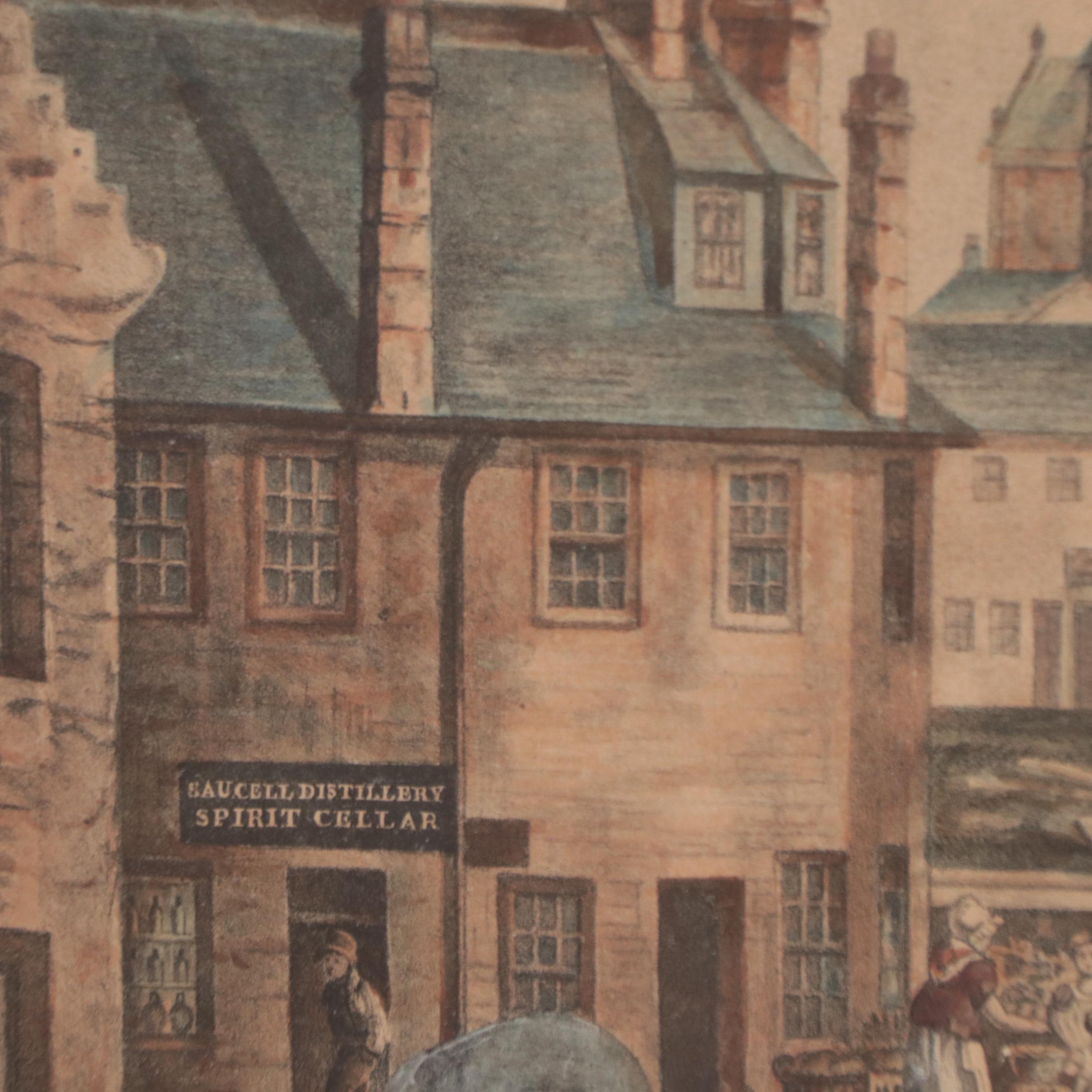 Hand-Colored Lithograph "Paisley Abbey," 19th Century