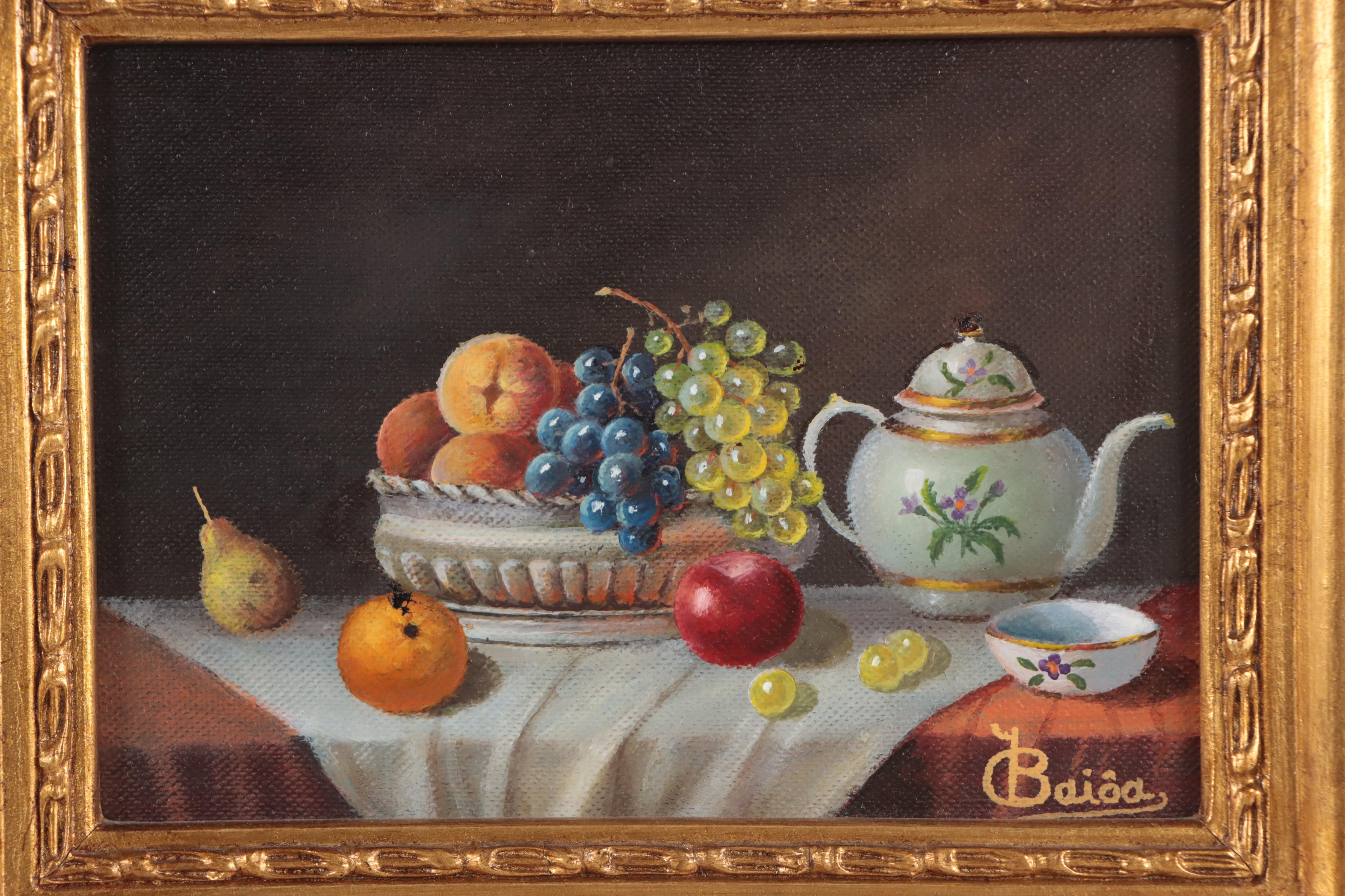 Y. Baiôa Still Life With Fruit Oil Painting