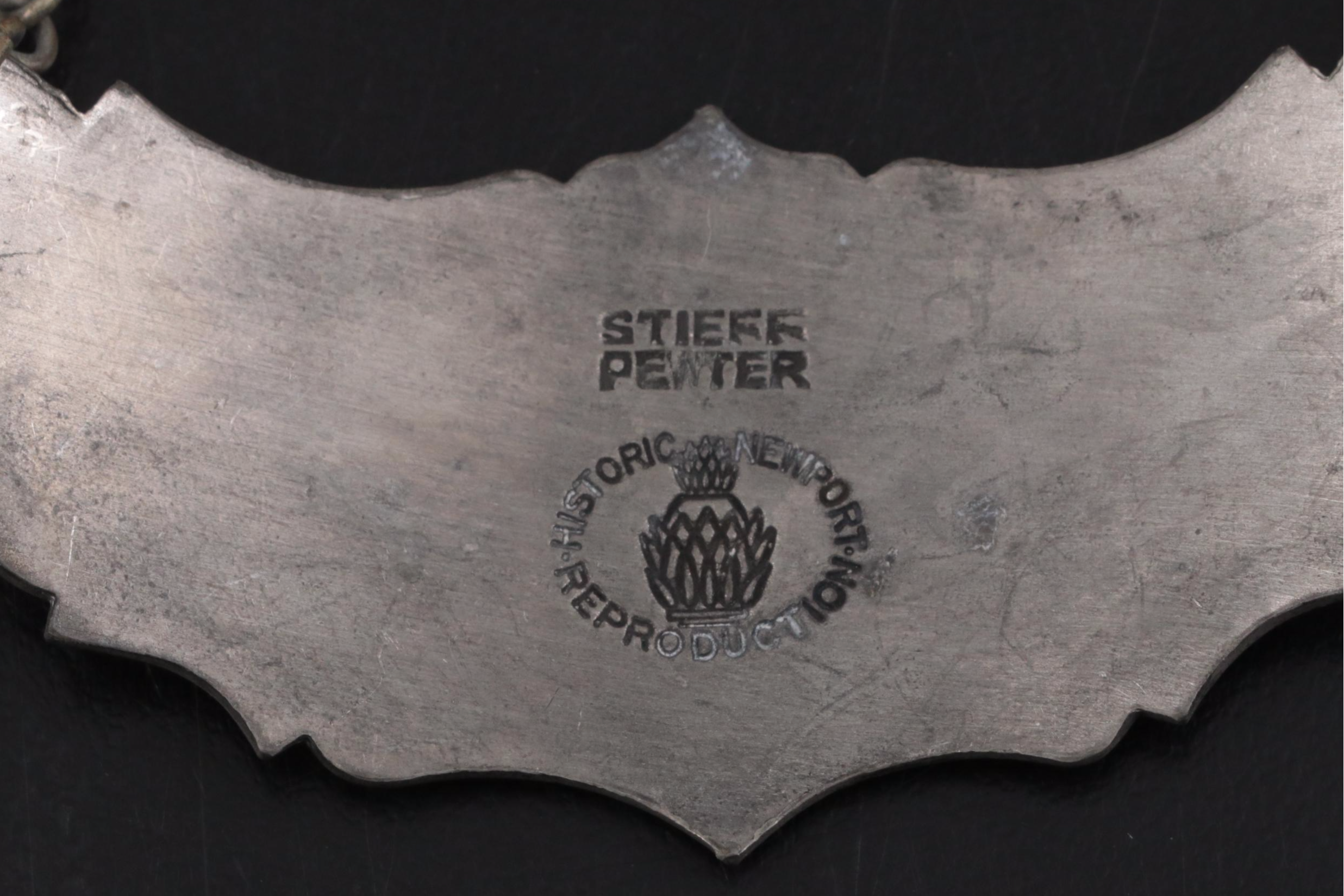 Gin, Bourbon and Scotch Cut Glass Decanters With Stieff Pewter Tags