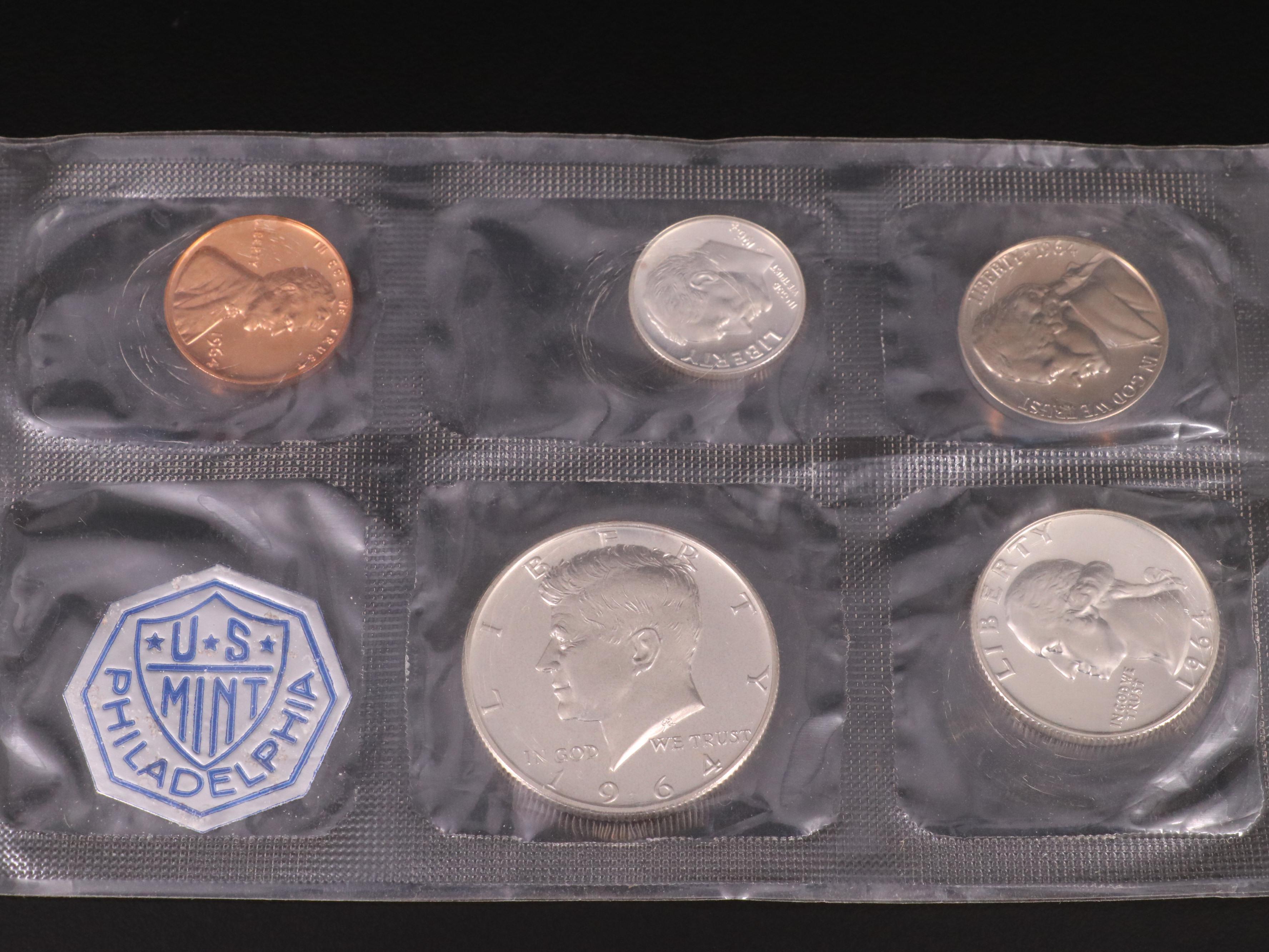 Four U.S. Mint Silver Proof Sets, 1961–1964