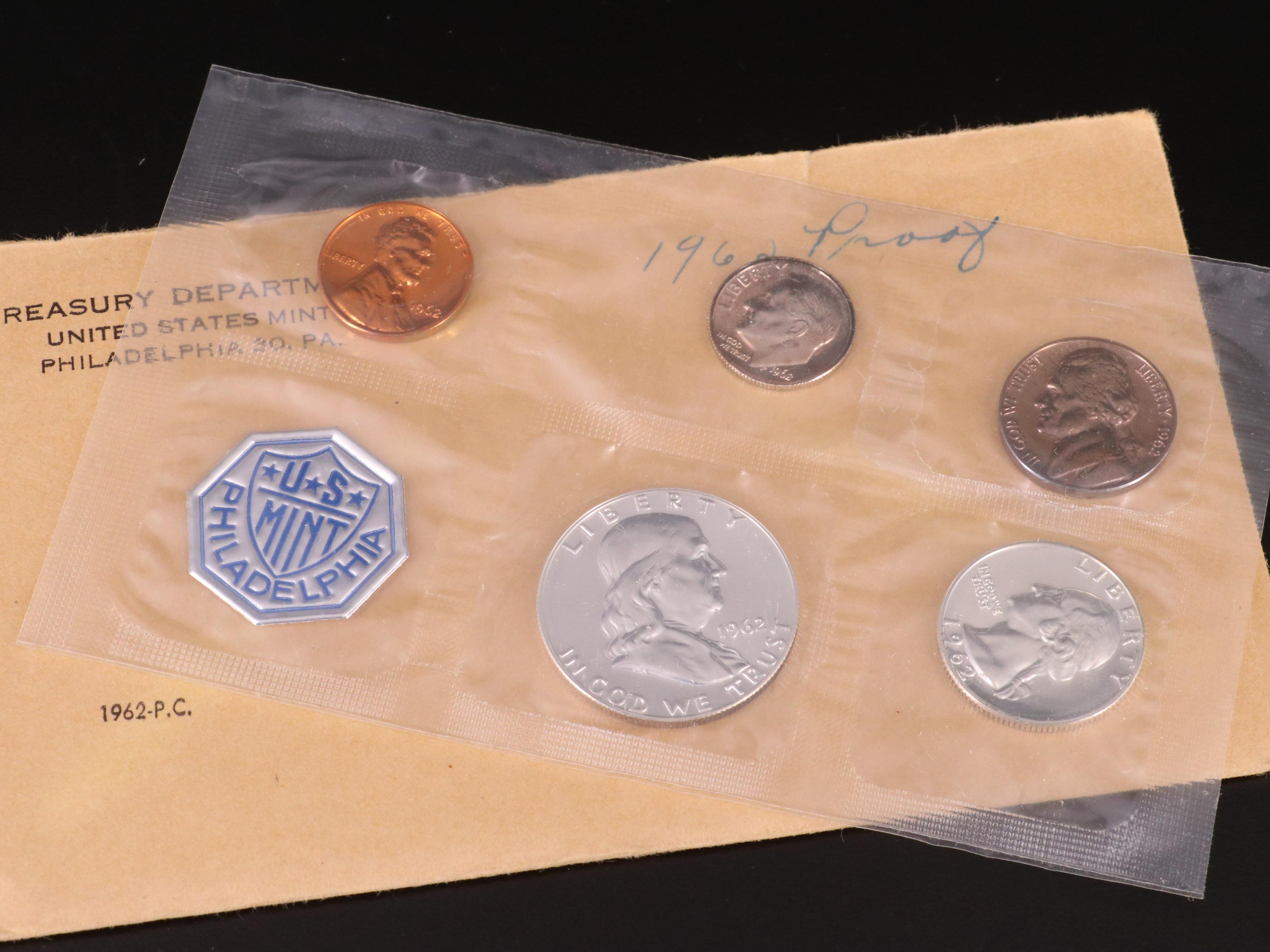 Four U.S. Mint Silver Proof Sets, 1961–1964