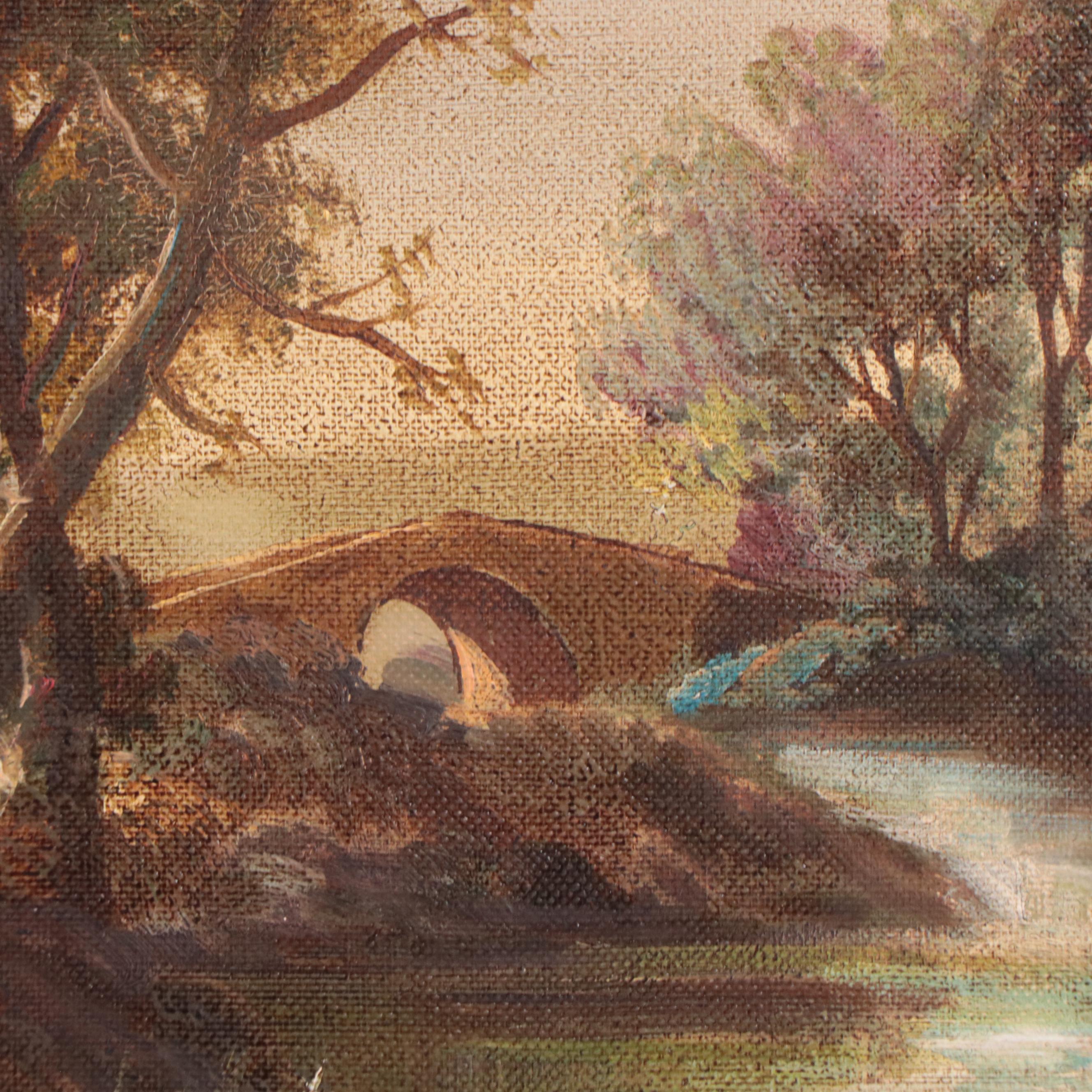 Country Landscape With Cottage Oil Painting