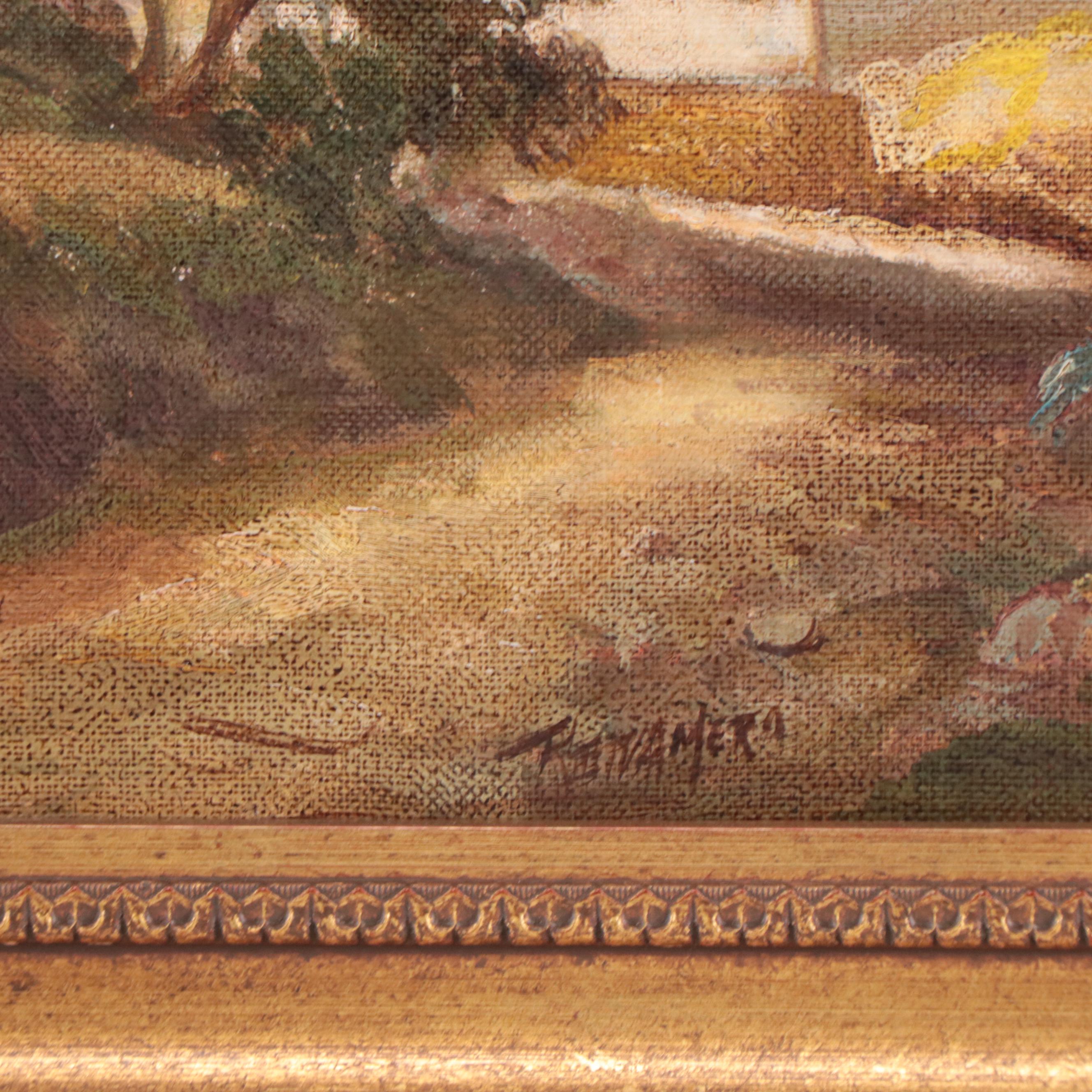 Country Landscape With Cottage Oil Painting