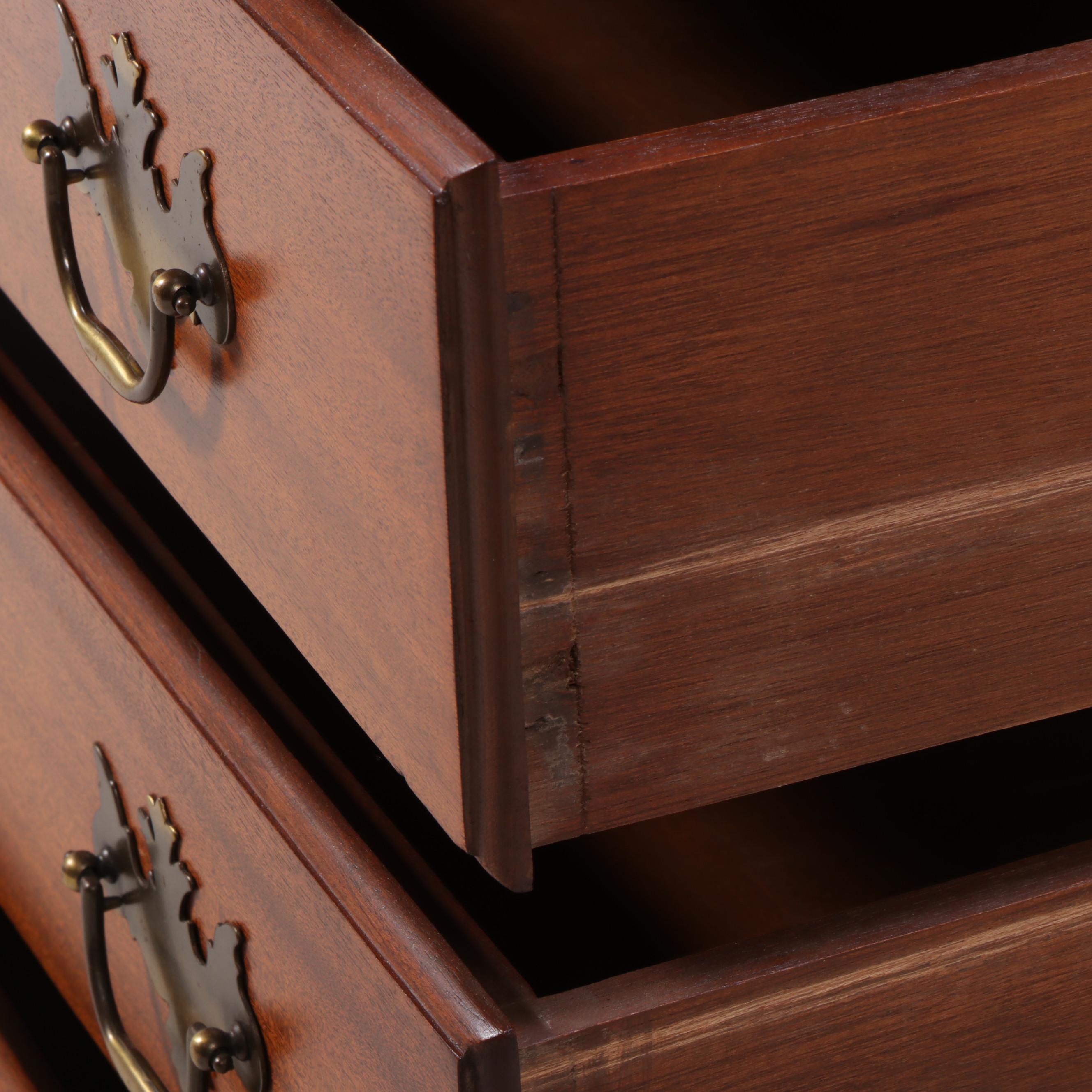 Chippendale Style Mahogany Secretary Bookcase, Mid to Late 20th Century