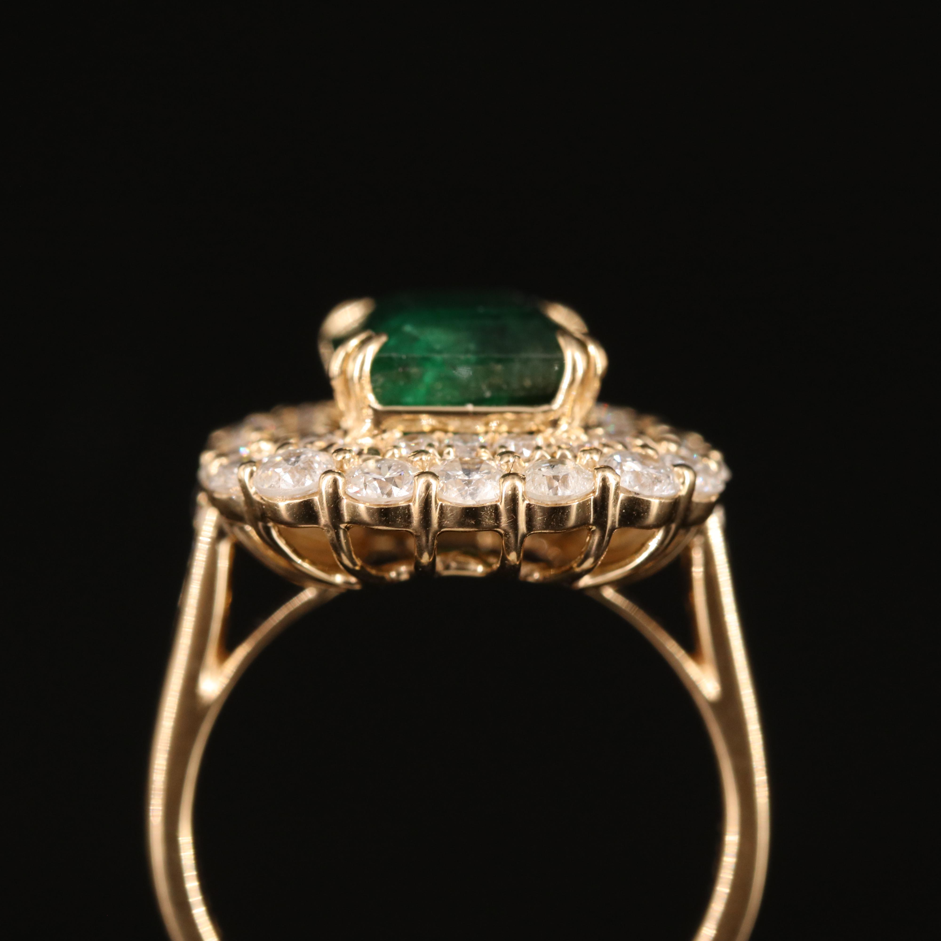 14K 4.16 CT Emerald and 2.08 CTW Diamond Ring