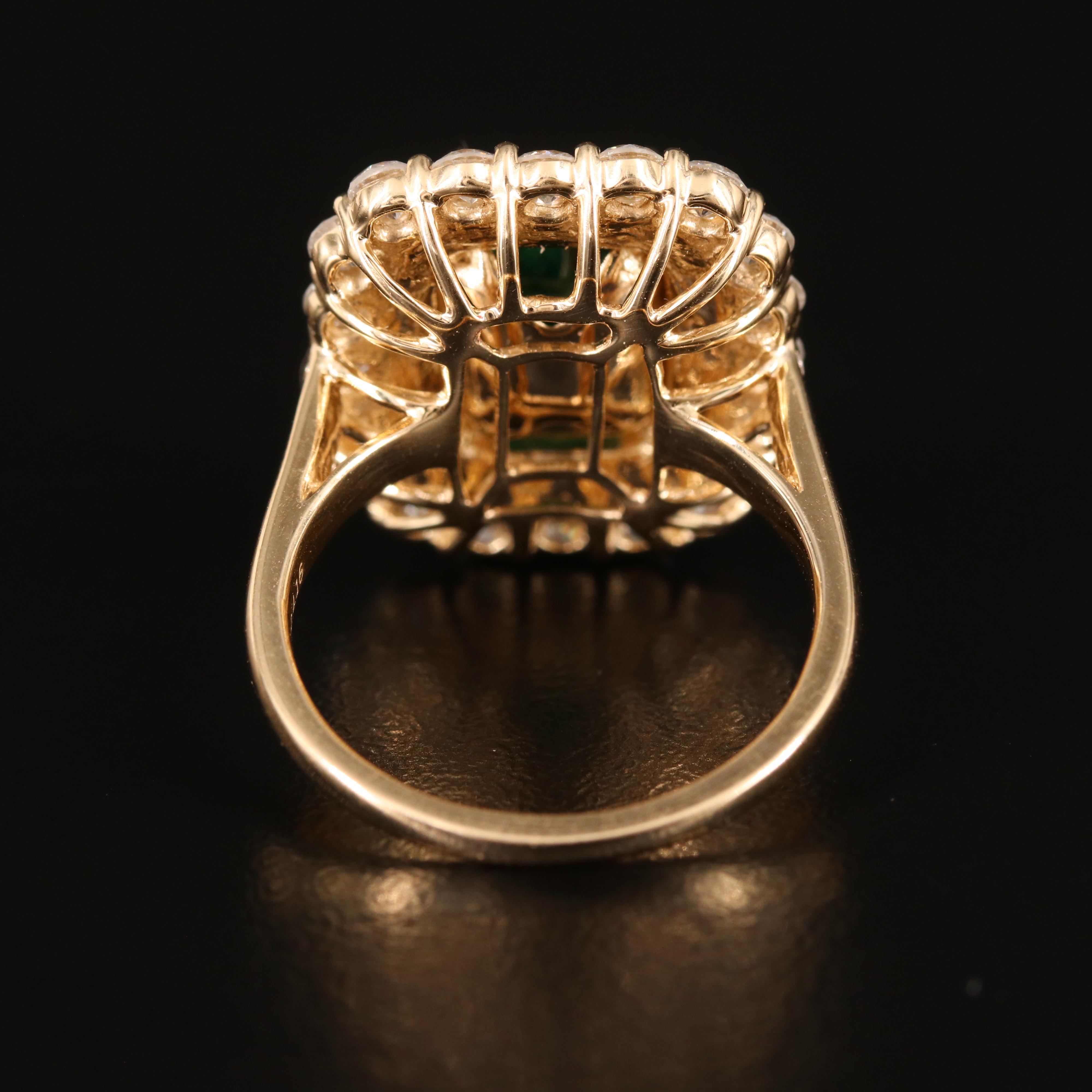 14K 4.16 CT Emerald and 2.08 CTW Diamond Ring