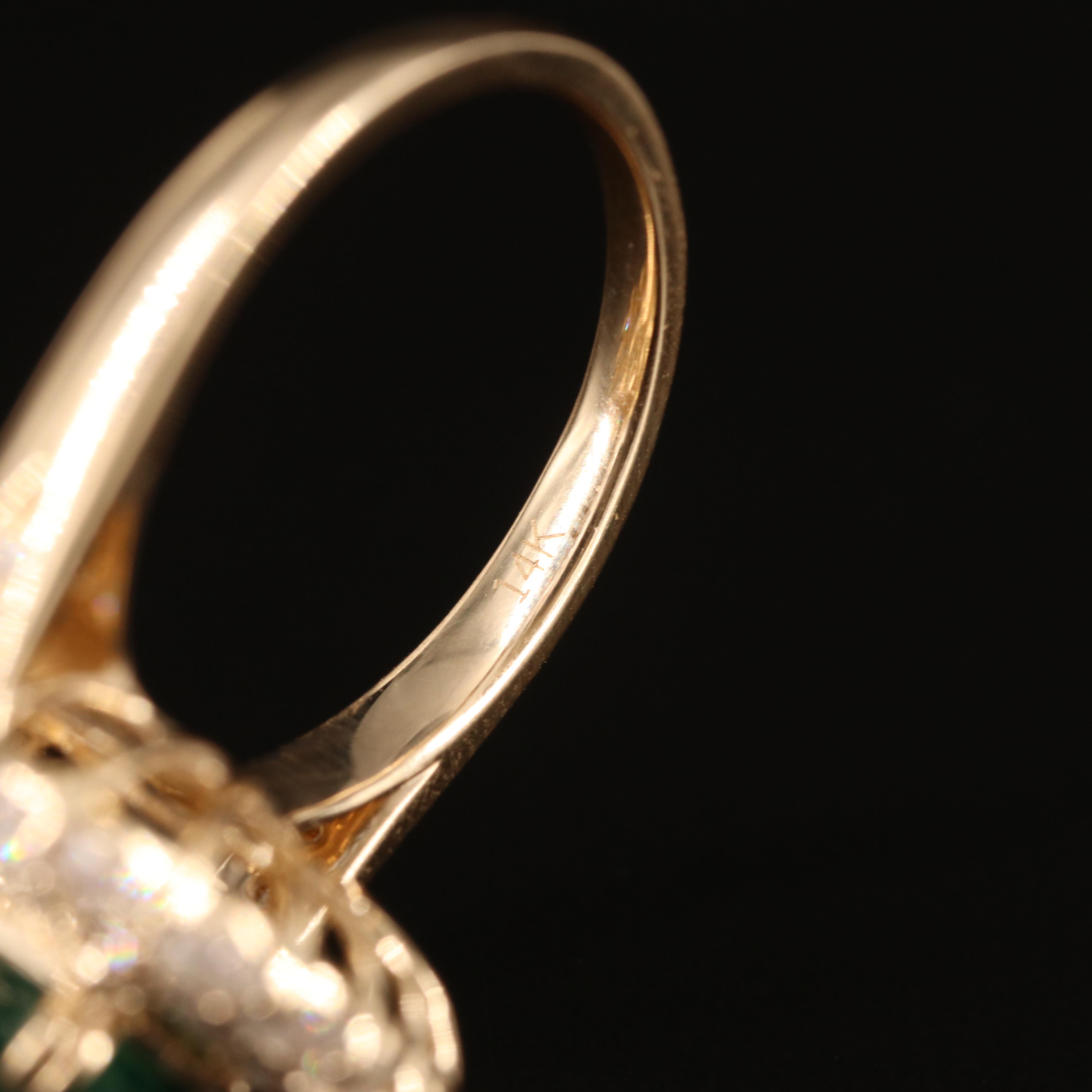 14K 4.16 CT Emerald and 2.08 CTW Diamond Ring