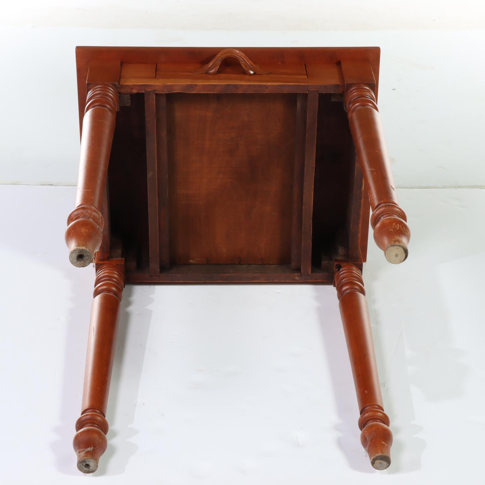 American Primitive Cherrywood Side Table, 19th Century