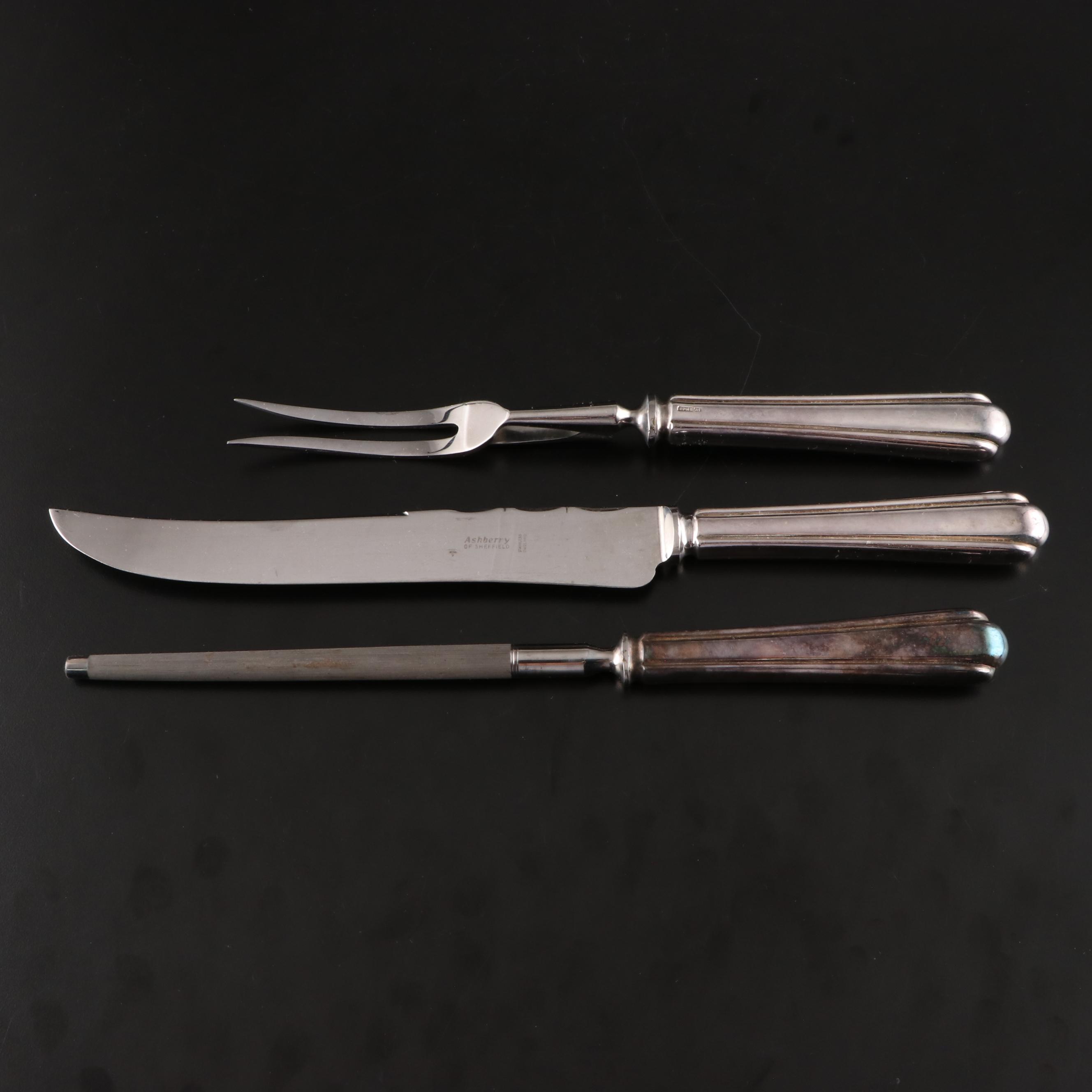 Raimond Sterling Silver Handle Cake Knife with Silver Plated Tableware