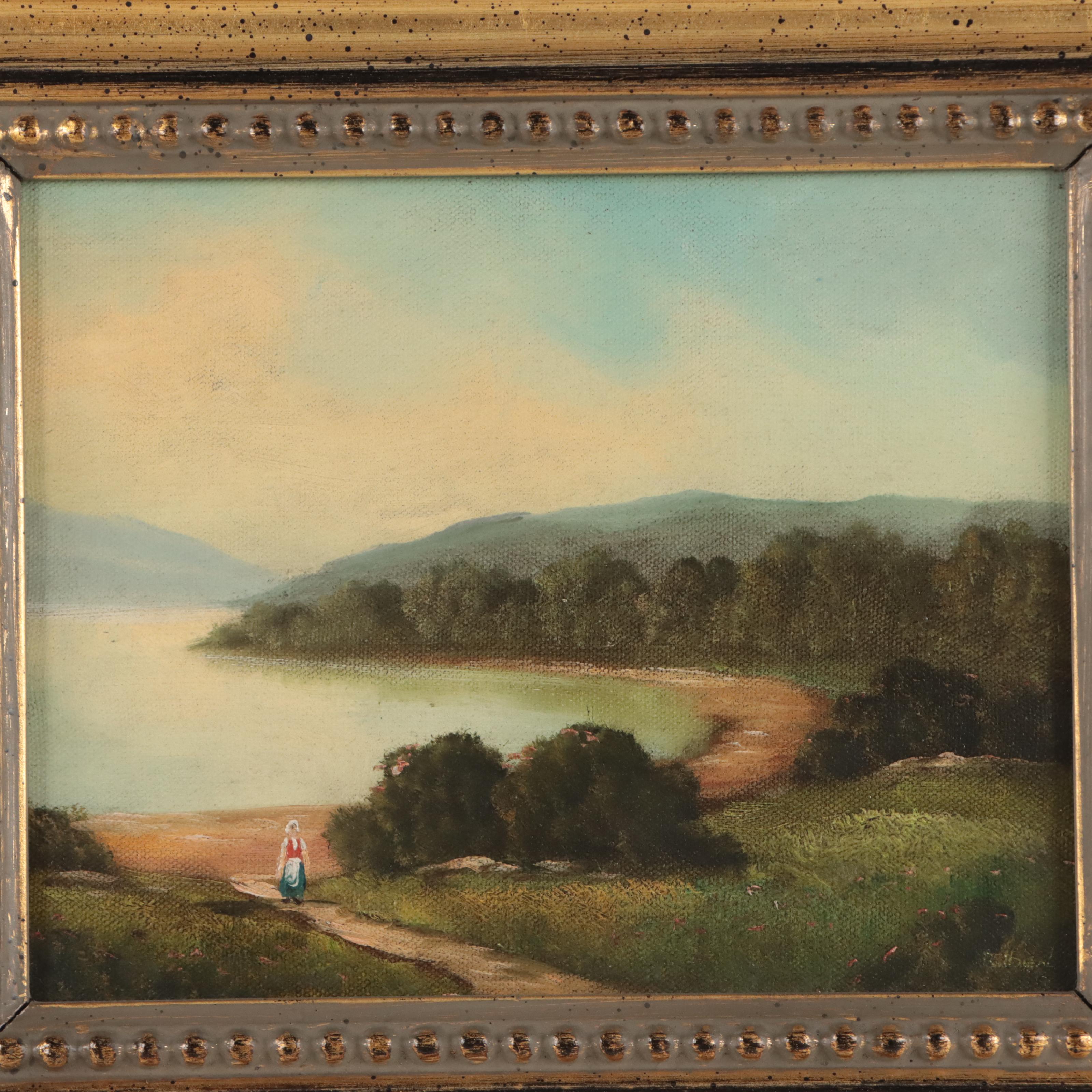 River Valley Landscape Oil Painting